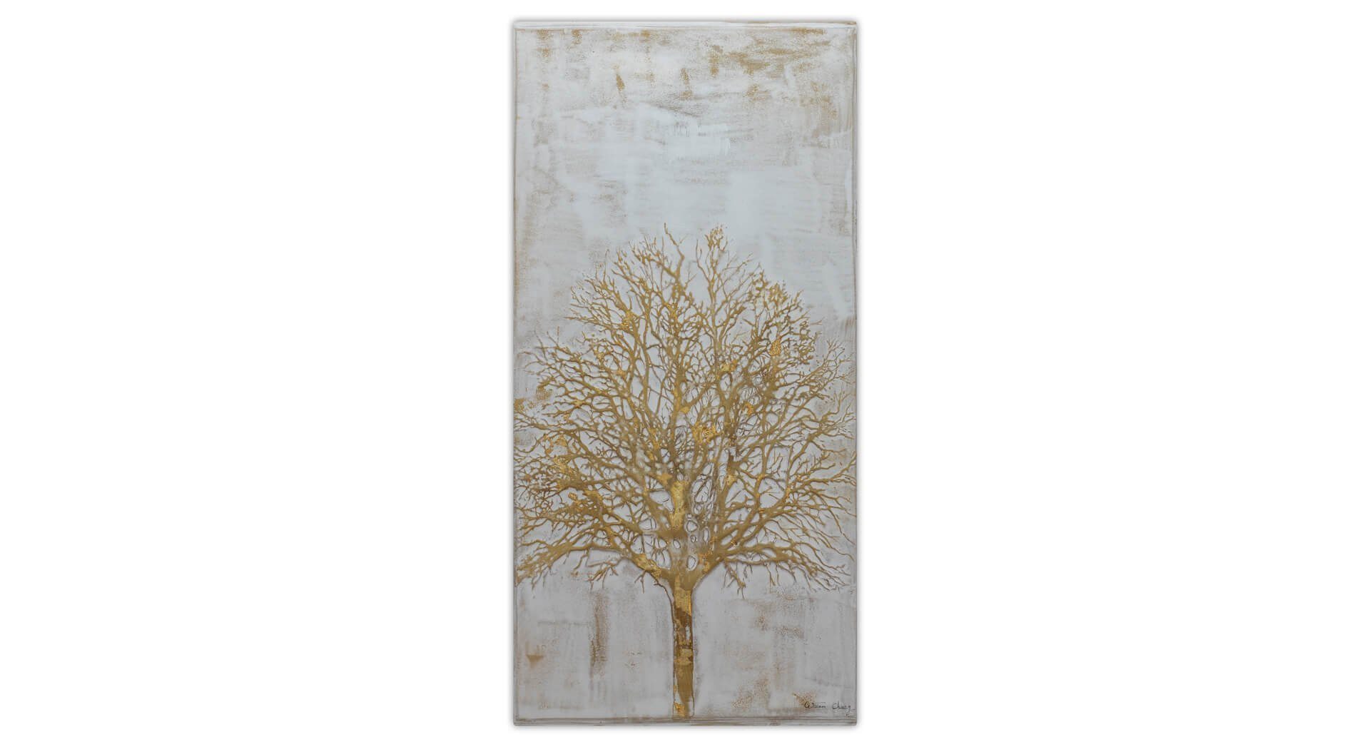 Life Tree KUNSTLOFT Gemälde of 100% Wandbild 60x120 cm, Leinwandbild HANDGEMALT Wohnzimmer