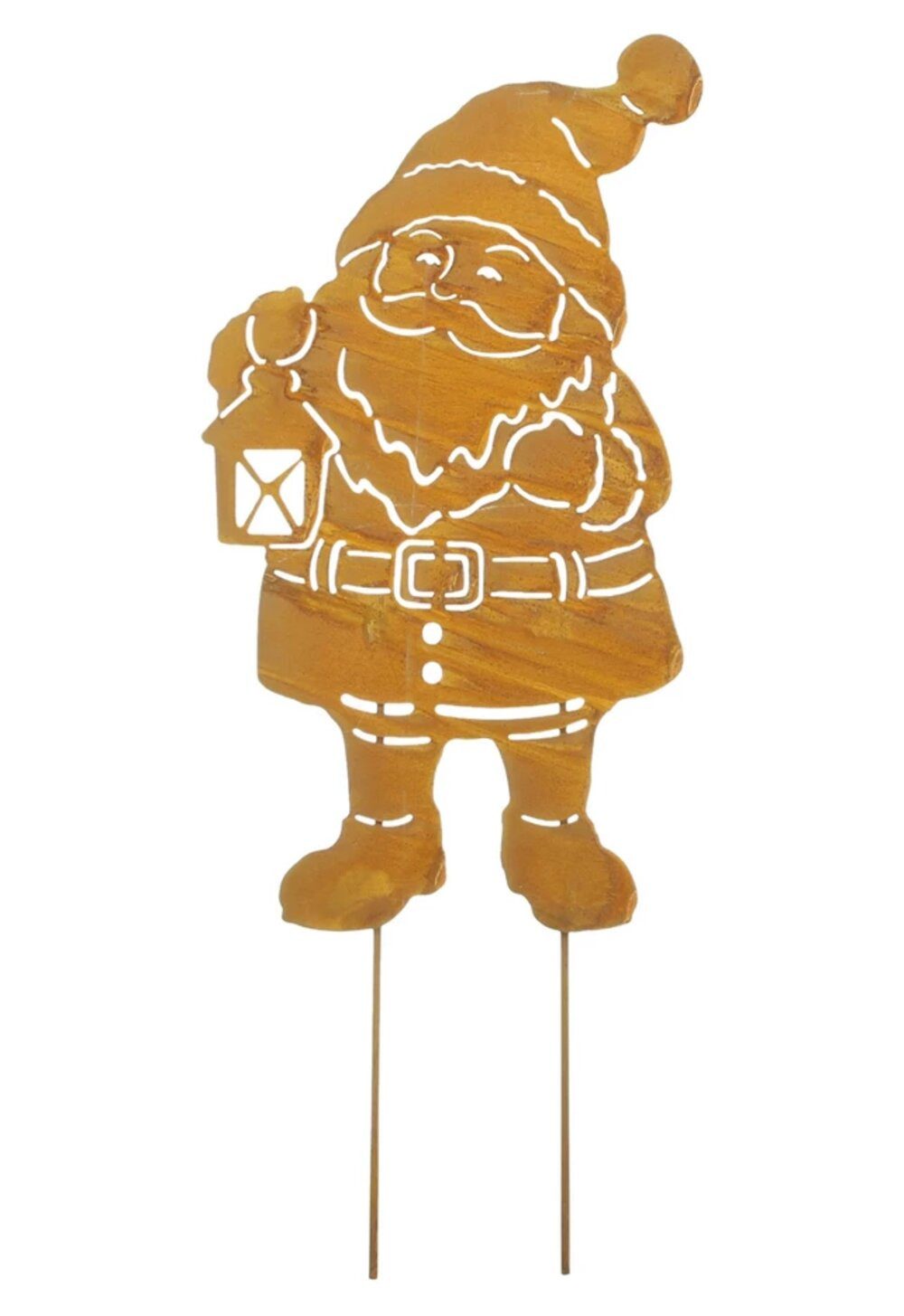 Home-trends24.de Gartenstecker Santa Laterne Rostoptik Deko Figur Weihnachten Winter