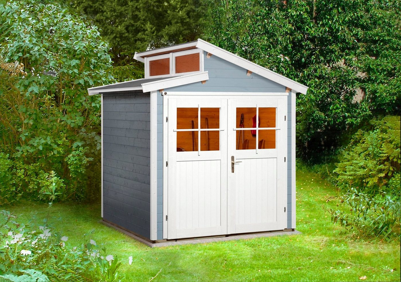 Thumbnail - weka Gartenhaus 226 Gr.1, grau, 21 mm, BxT: 237x231 cm