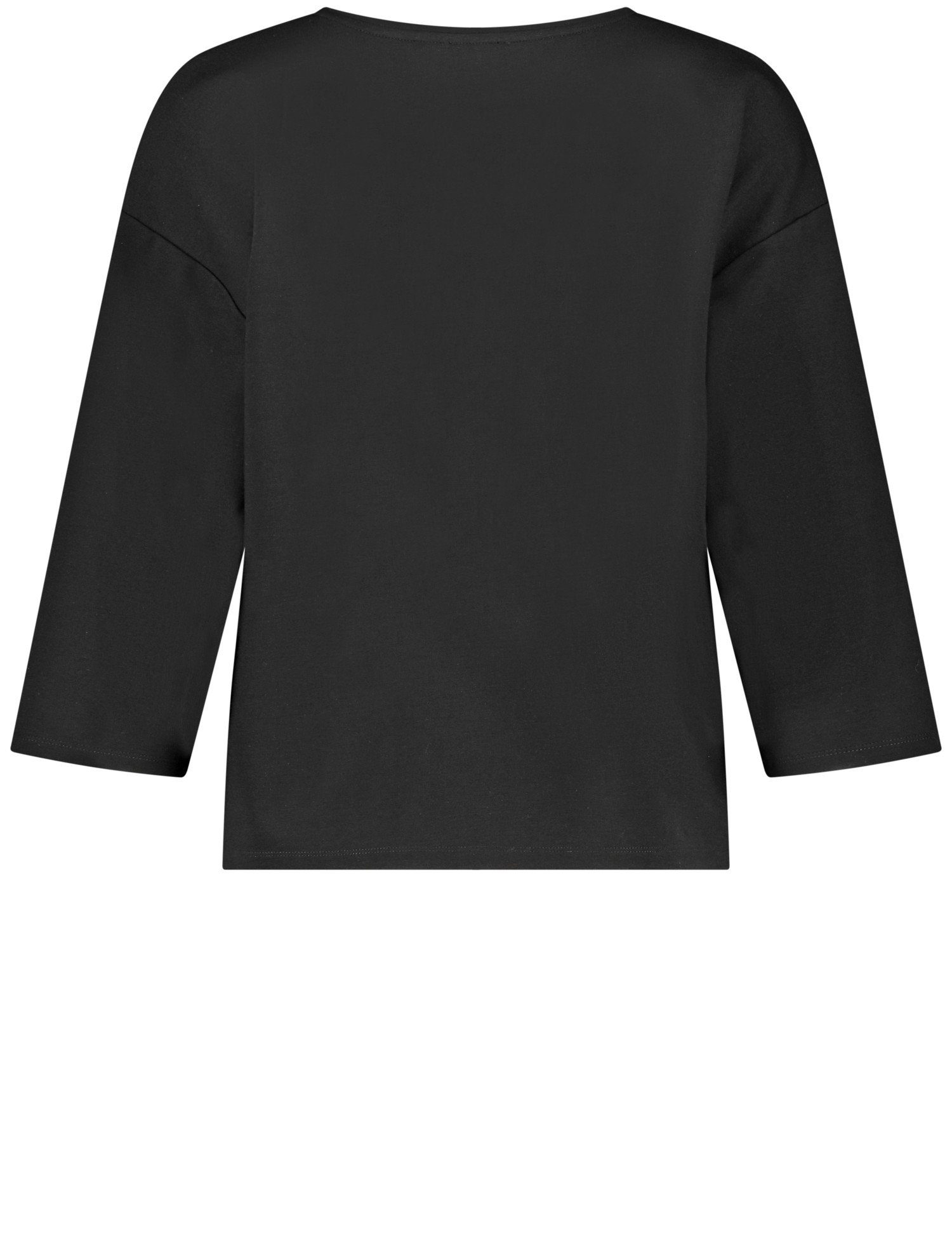 Perlendekor WEBER Shirt GERRY Schwarz mit Arm 3/4-Arm-Shirt 3/4