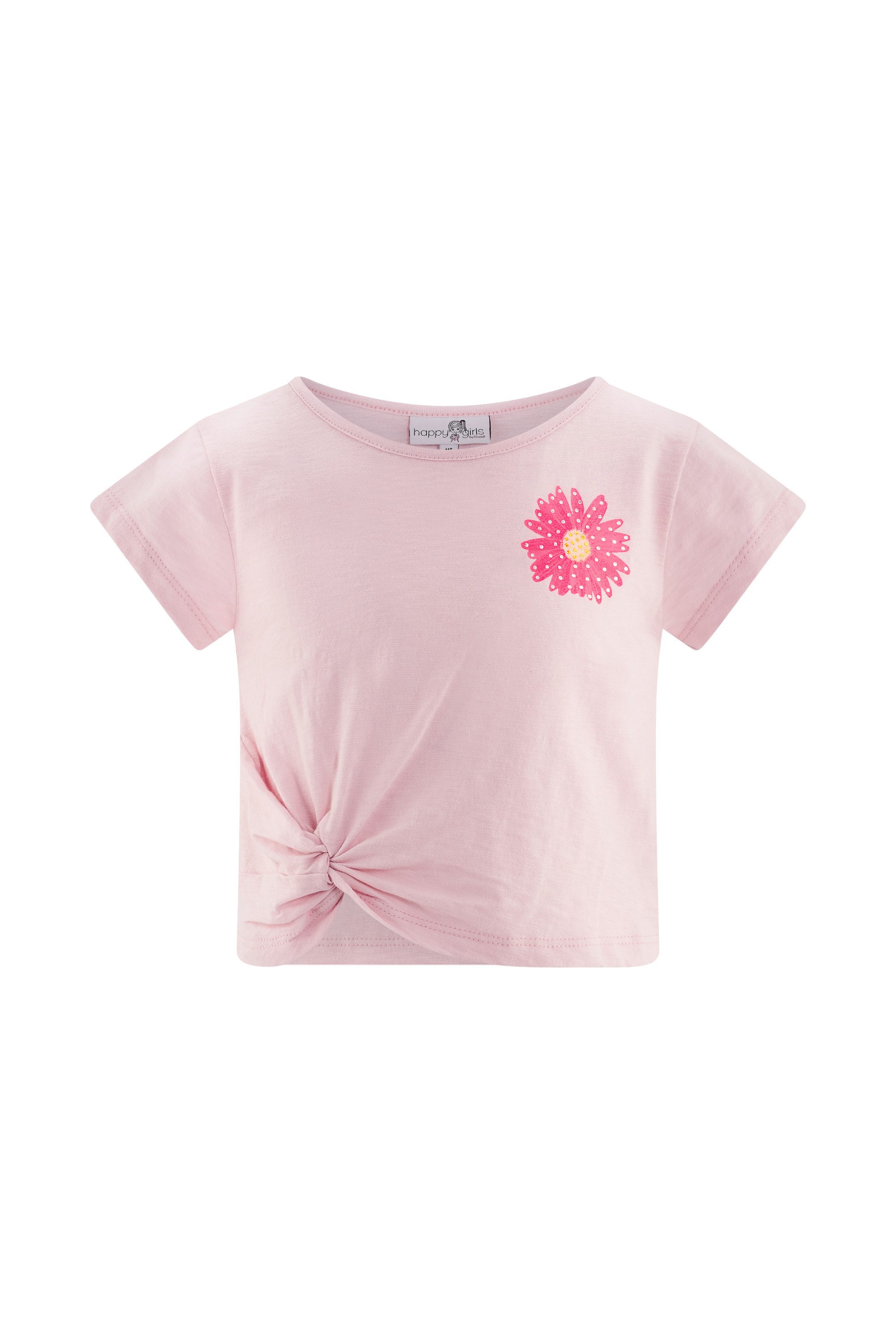 happy girls T-Shirt mit tollem Knotendetail und Glitzersteinchen