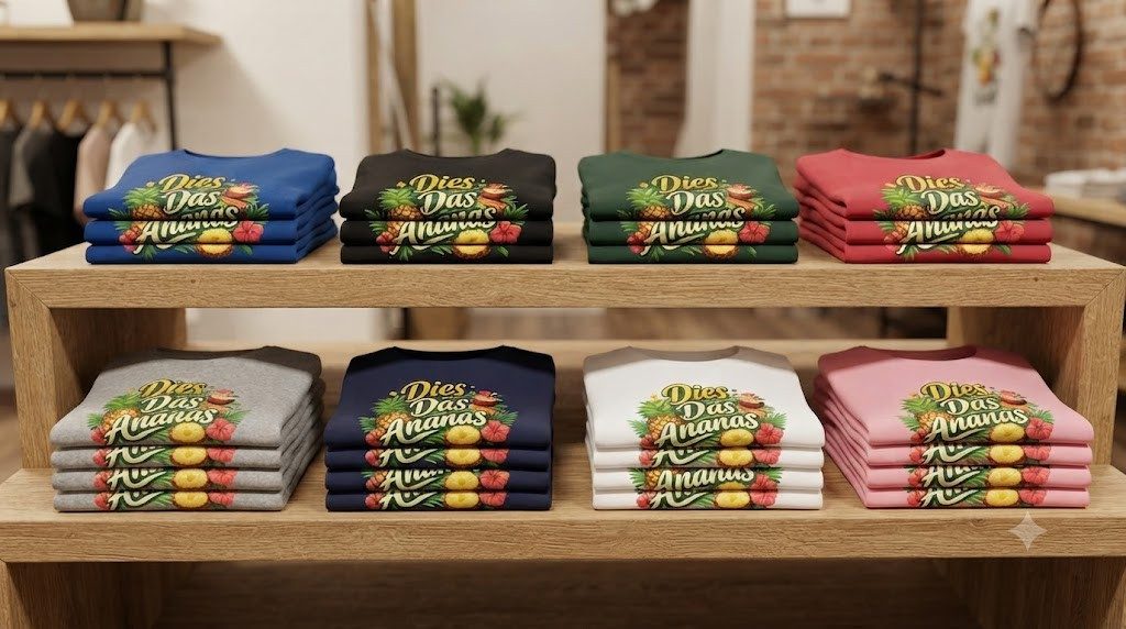 Blondie & Brownie T-Shirt Dies Das Ananas Damen Tee Print Rundhals Baumwolle Motiv Humor (Einzelstück, Einzelartikel) Dies Das Ananas Damen Motivshirt