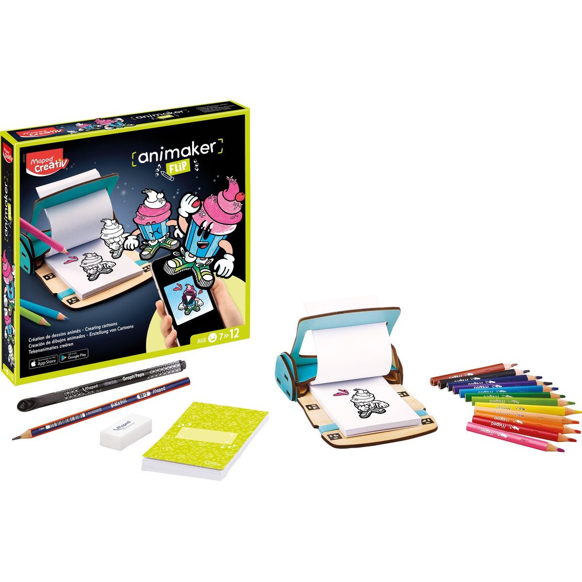 MAPED Malen nach Zahlen Maped Daumenkino-Set Animaker Flip Pop