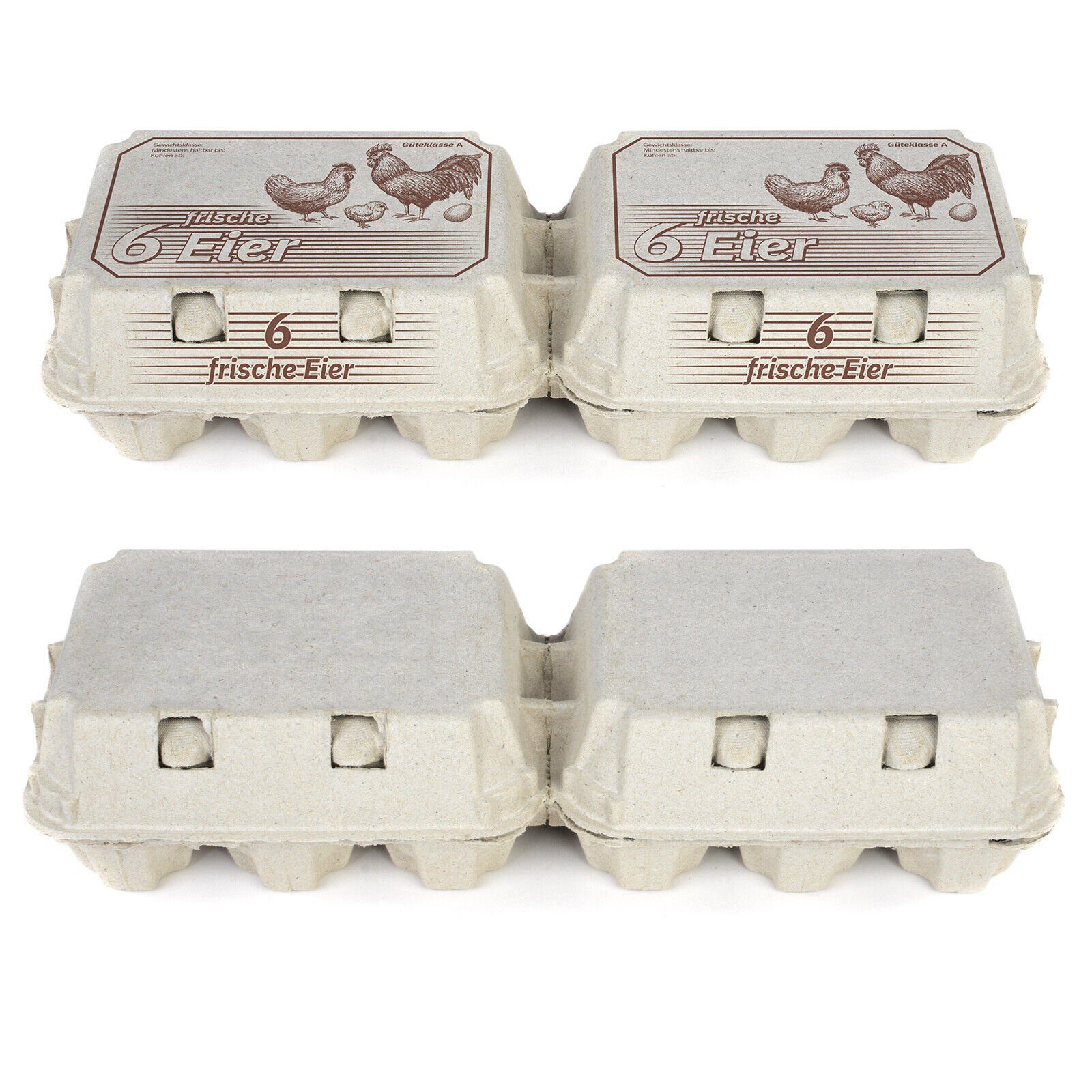 Funny Eierbecher 6er Eierschachteln 2x6 Eier, 260 Stück je Umsack