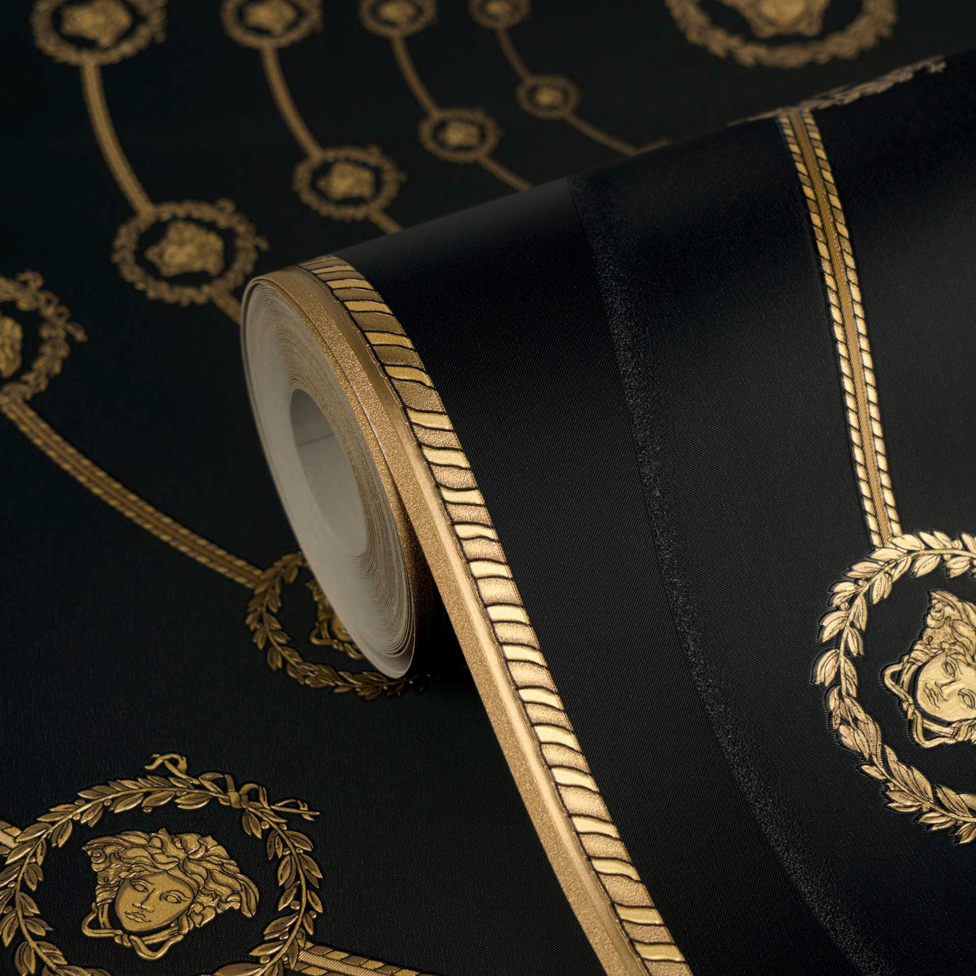Versace Vliestapete Versace 6 I Love Baroque –, geprägt, 3D-Optik, Barock, Motiv, (1 St), Geometrisches Kreisdesign mit edlem Glanz & fein strukturierter Optik