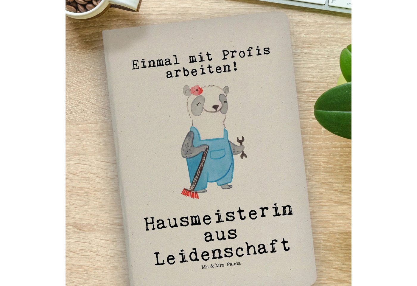 Thumbnail - Mr. & Mrs. Panda Notizbuch Hausmeisterin Leidenschaft - Transparent - Geschenk, Beruf, A4 Notizb Mr. & Mrs. Panda, Premi...