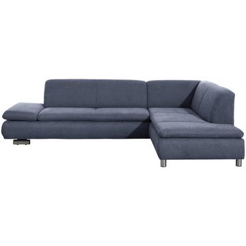 Max Winzer® Ecksofa Terrence Sofa 2,5-Sitzer links mit Ecksofa rechts Flachgewebe blau, 1 Stück, Made in Germany
