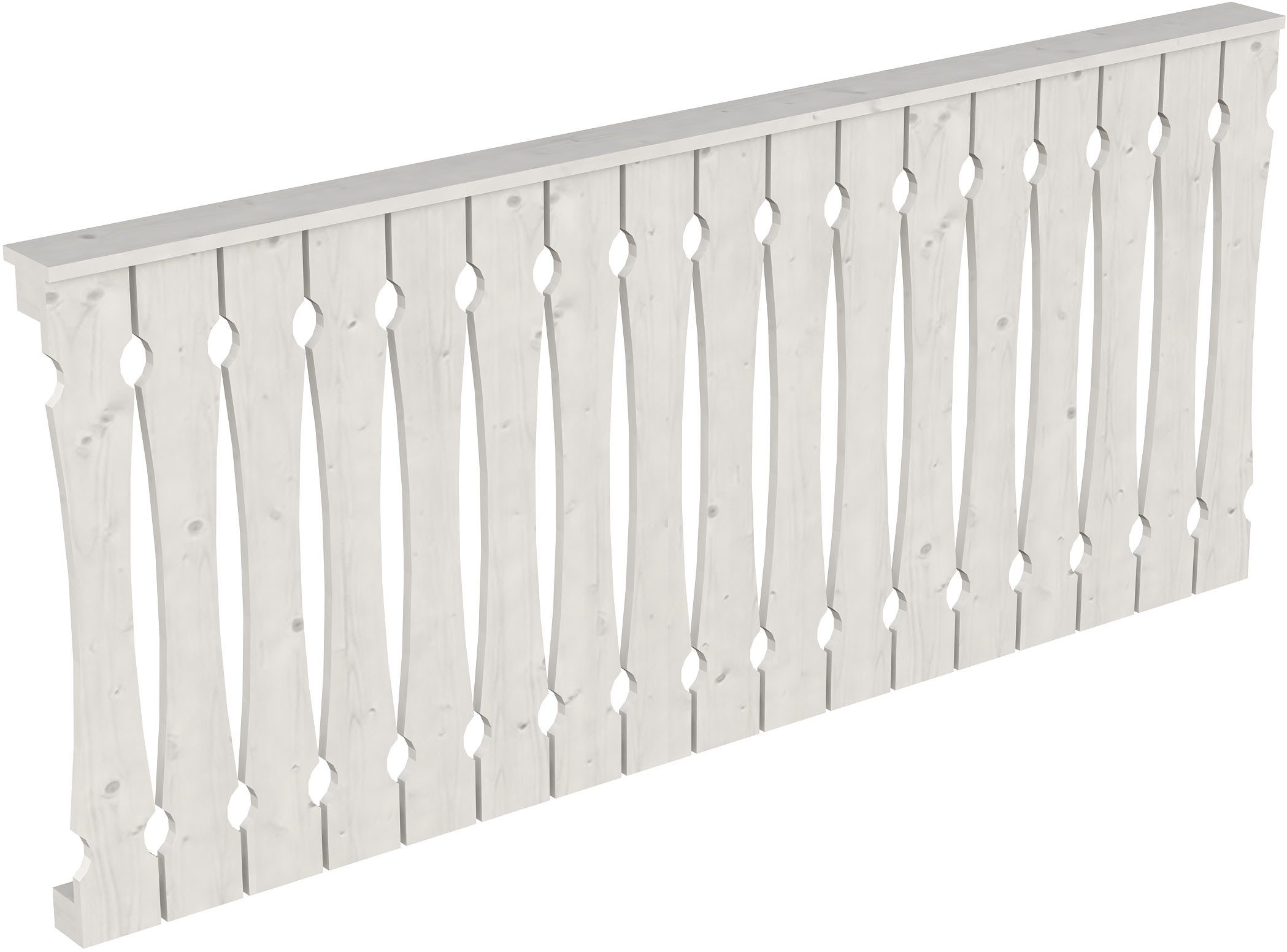Skanholz Brüstungsgeländer Balkonschalung, 220 cm Länge, 96 cm Höhe, für die Front