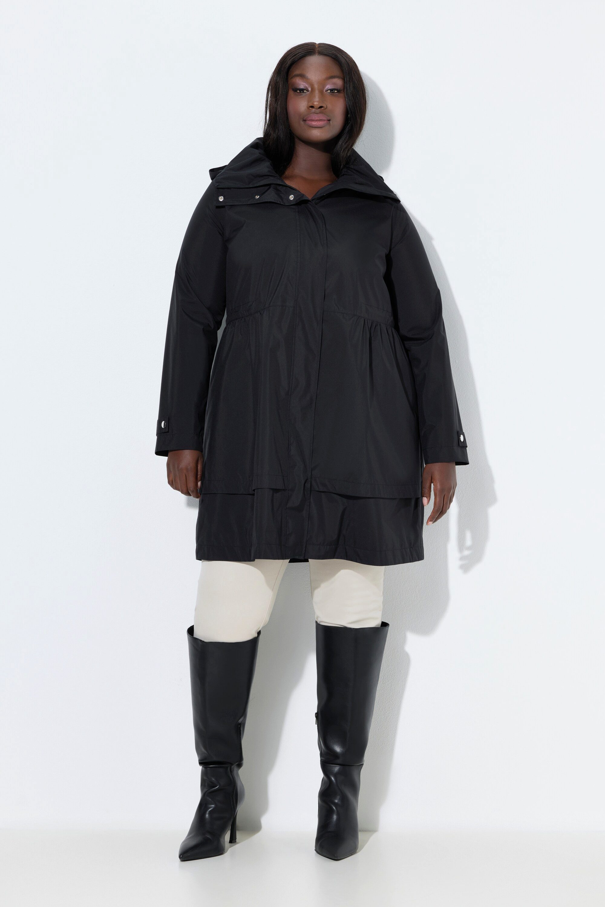 Ulla Popken Funktionsjacke Sympatex-Mantel wasserdicht Stehkragen Zipptasch günstig online kaufen