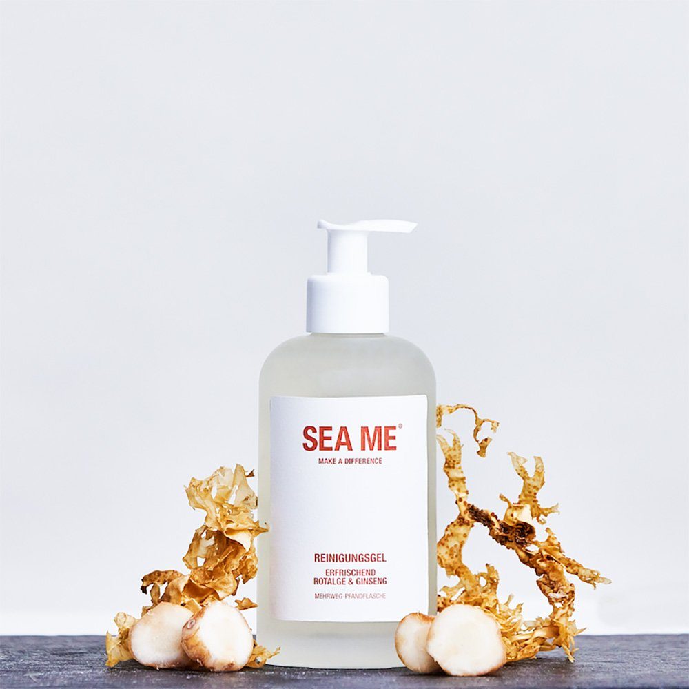 SEA ME Gesichtsreinigungsgel, vegan, im Mehrweg-Glas, mit Rotalge & Ginseng, 250ml, 250ml im Glas