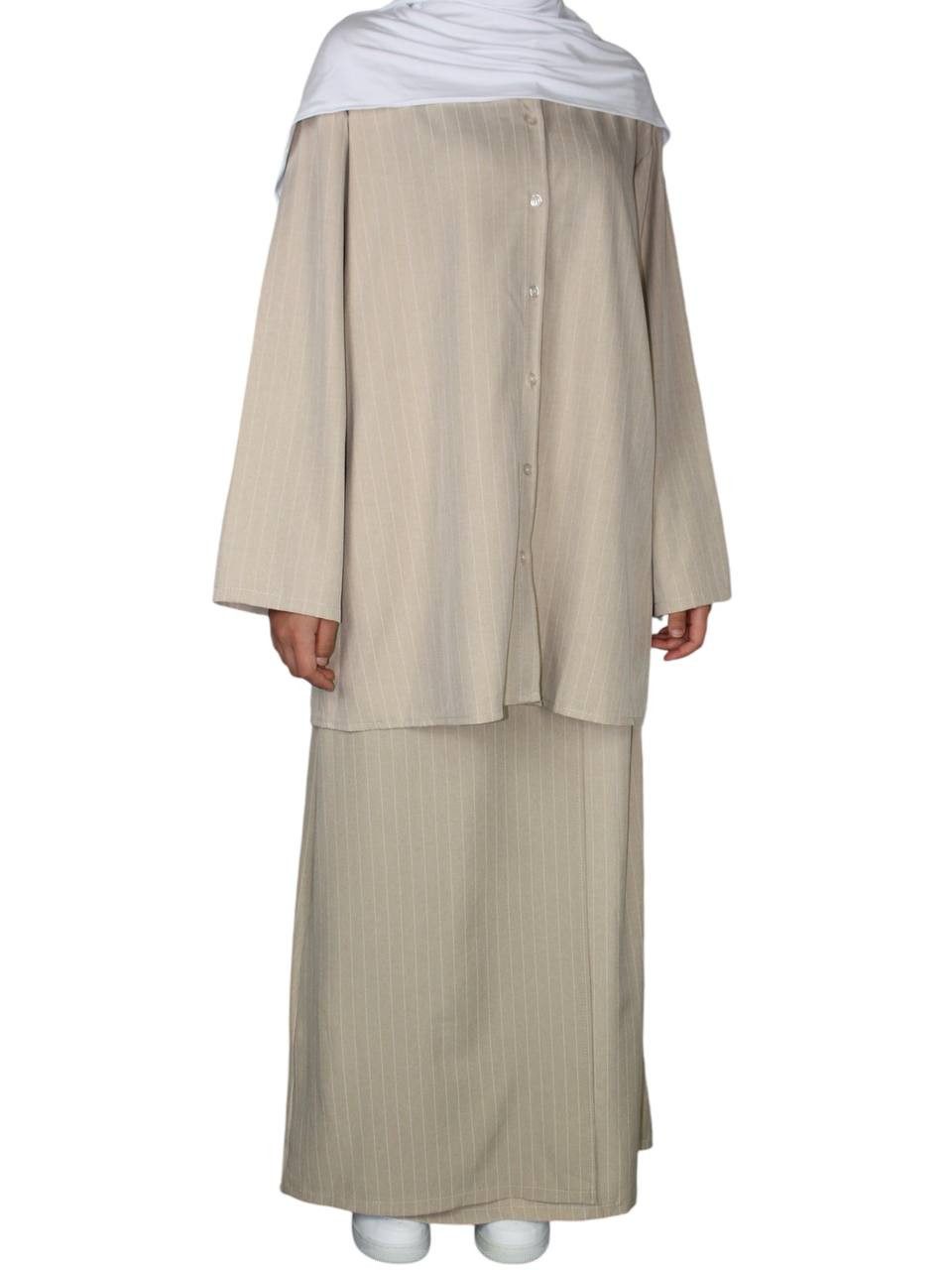 Aymasal Maxikleid 2 tlg. Liniertes Hemd günstig online kaufen