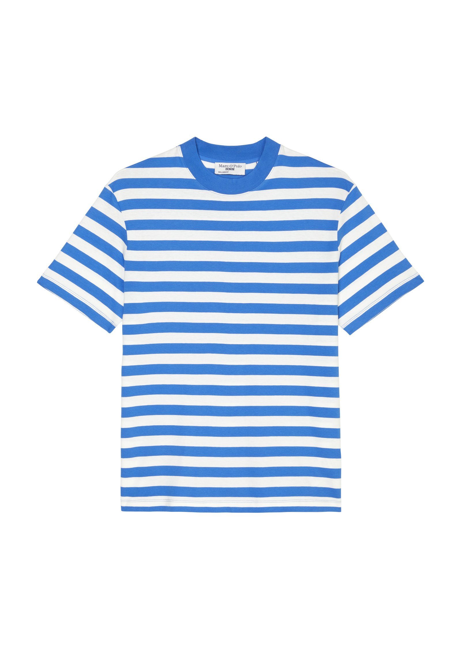 O'Polo blau mit DENIM Marc garngefärbtem Streifen-Muster T-Shirt