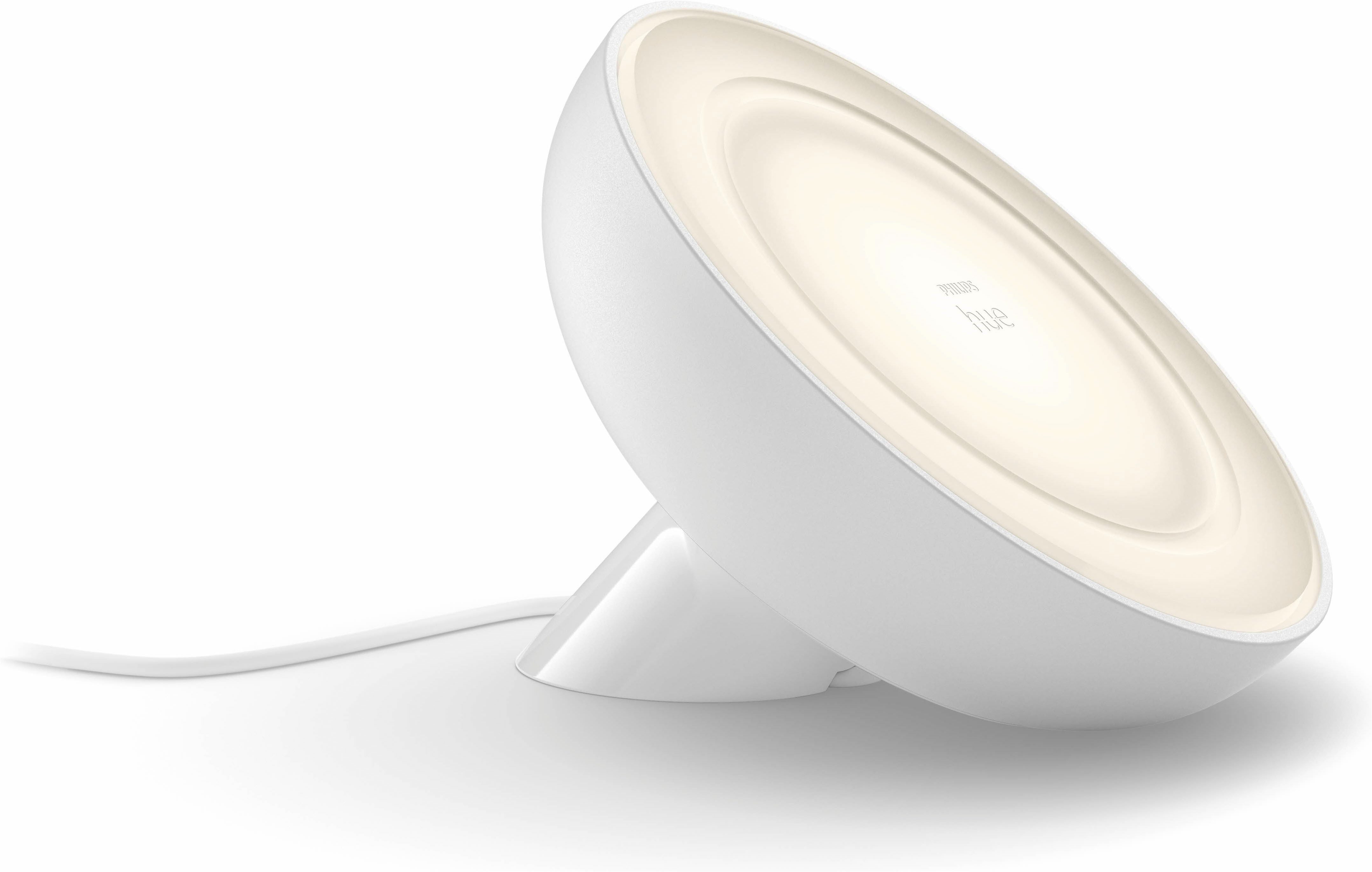 Philips Hue LED Tischleuchte White & Color Ambiance Bloom weiß, Abschaltautomatik, Bluetooth, CCT - über Fernbedienung, Dimmfunktion, Einschlafhilfe, Farbsteuerung, Farbwechsel, Memory, nach Trennung vom Netz, Nachtlichtfunktion, RGB, Smart Home, Timerfunktion, Weckerfunktion, dimmbar über Fernbedienung, mehrere Helligkeitsstufen, LED fest integriert, Farbwechsler, RGB, warmweiß - kaltweiß, Steuerbar per App und Stimme, Smart Home fähig, Farbfähig und Weißtöne
