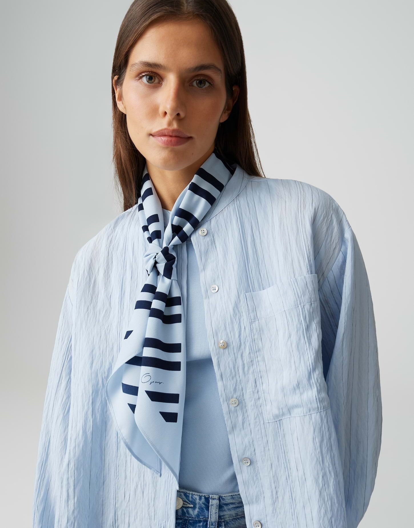 OPUS Halstuch Arieli scarf gestreift mit zarter Kreppstruktur, fließender F günstig online kaufen