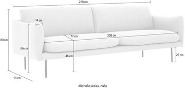 andas 3-Sitzer Mavis, mit losen Sitz- und Rückenkissen, skandinavischer Stil