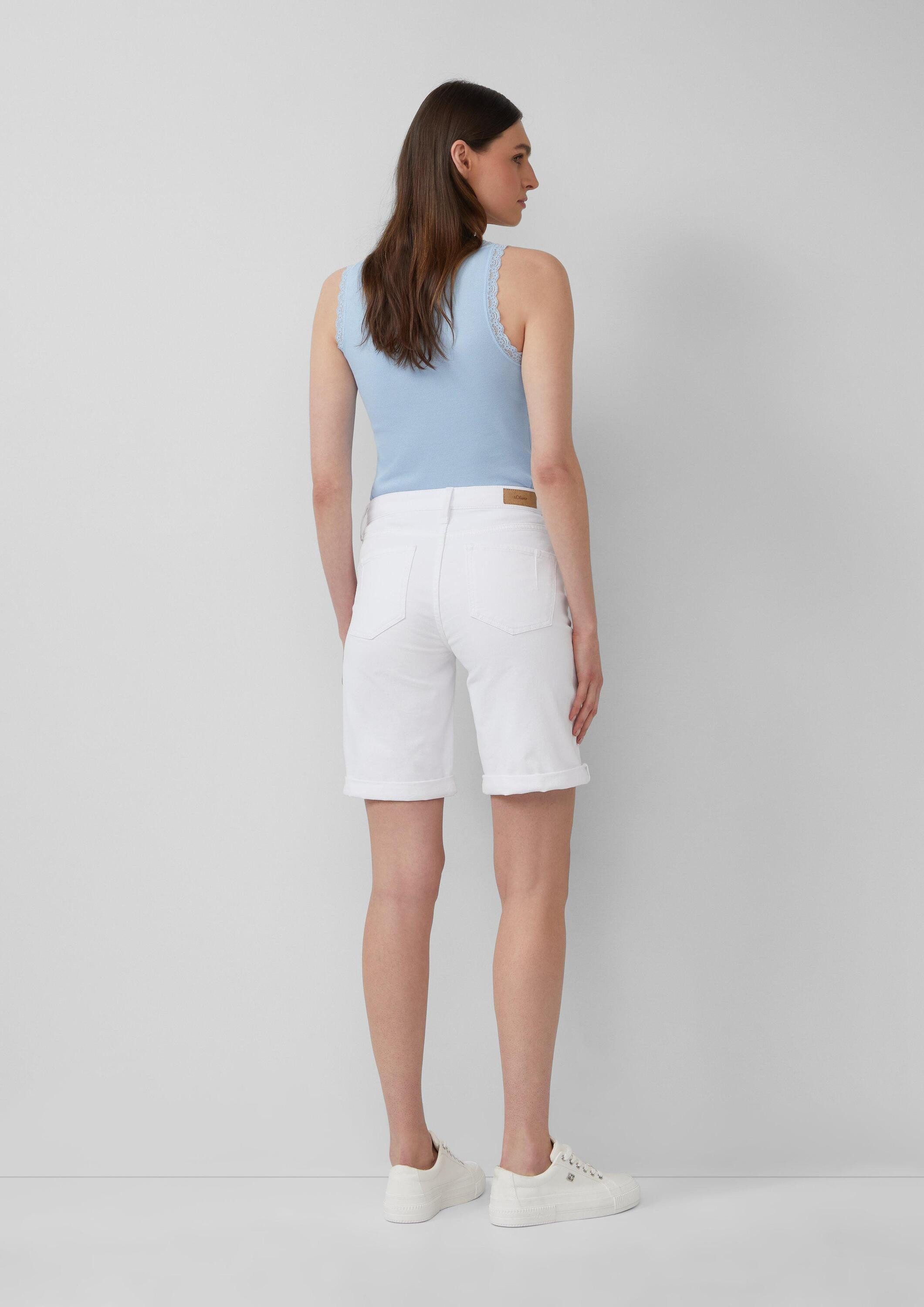 s.Oliver Muscleshirt T-Shirt Geripptes Slim-Fit-Tanktop mit Spitze