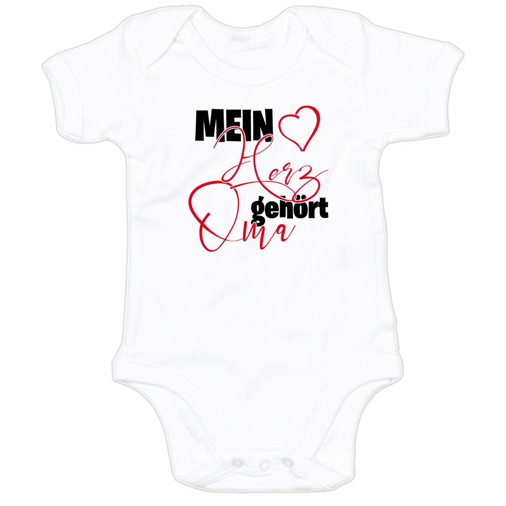 G-graphics Kurzarmbody Mein Herz gehört Oma Baby Body mit Spruch / Motiv / Aufdruck • für/von Oma & Opa