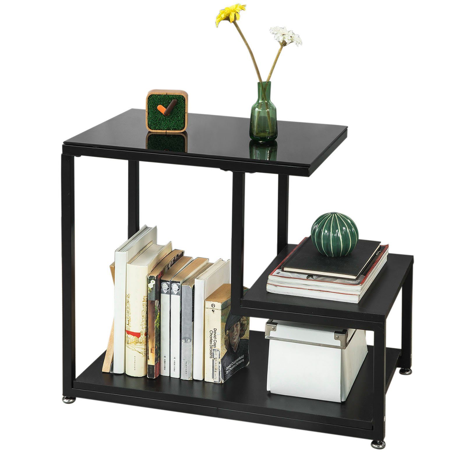 SoBuy Beistelltisch FBT65, mit Glasplatte Sofatisch günstig online kaufen