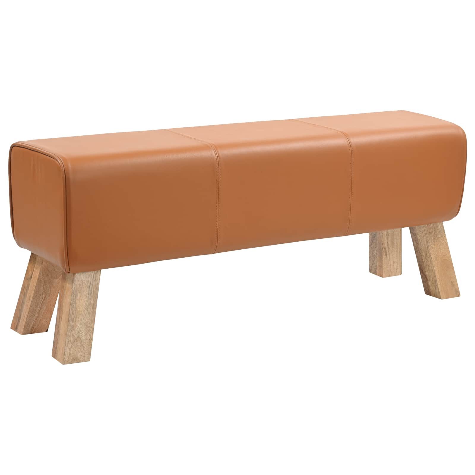 vidaXL Essbank Bank 110 x 30 x 45 cm Echtes Leder Braun (1-St)