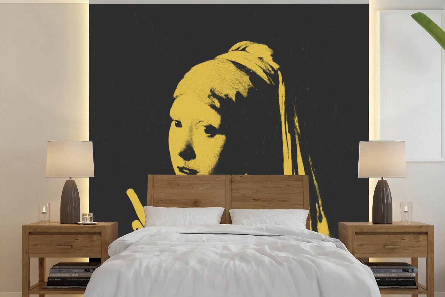 MuchoWow Fototapete Mädchen mit Perlenohrring - Vermeer - Kunst, Matt, bedruckt, (5 St), Vinyl Tapete für Wohnzimmer oder Schlafzimmer, Wandtapete