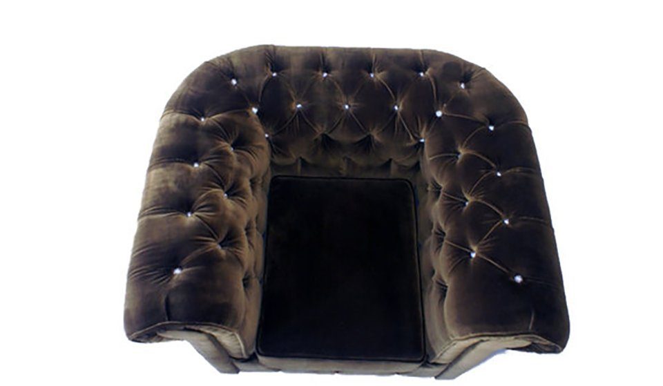 JVmoebel Chesterfield-Sessel Hochwertiger Polstersessel aus massivem Holz in klassischem Design, Made in Europa