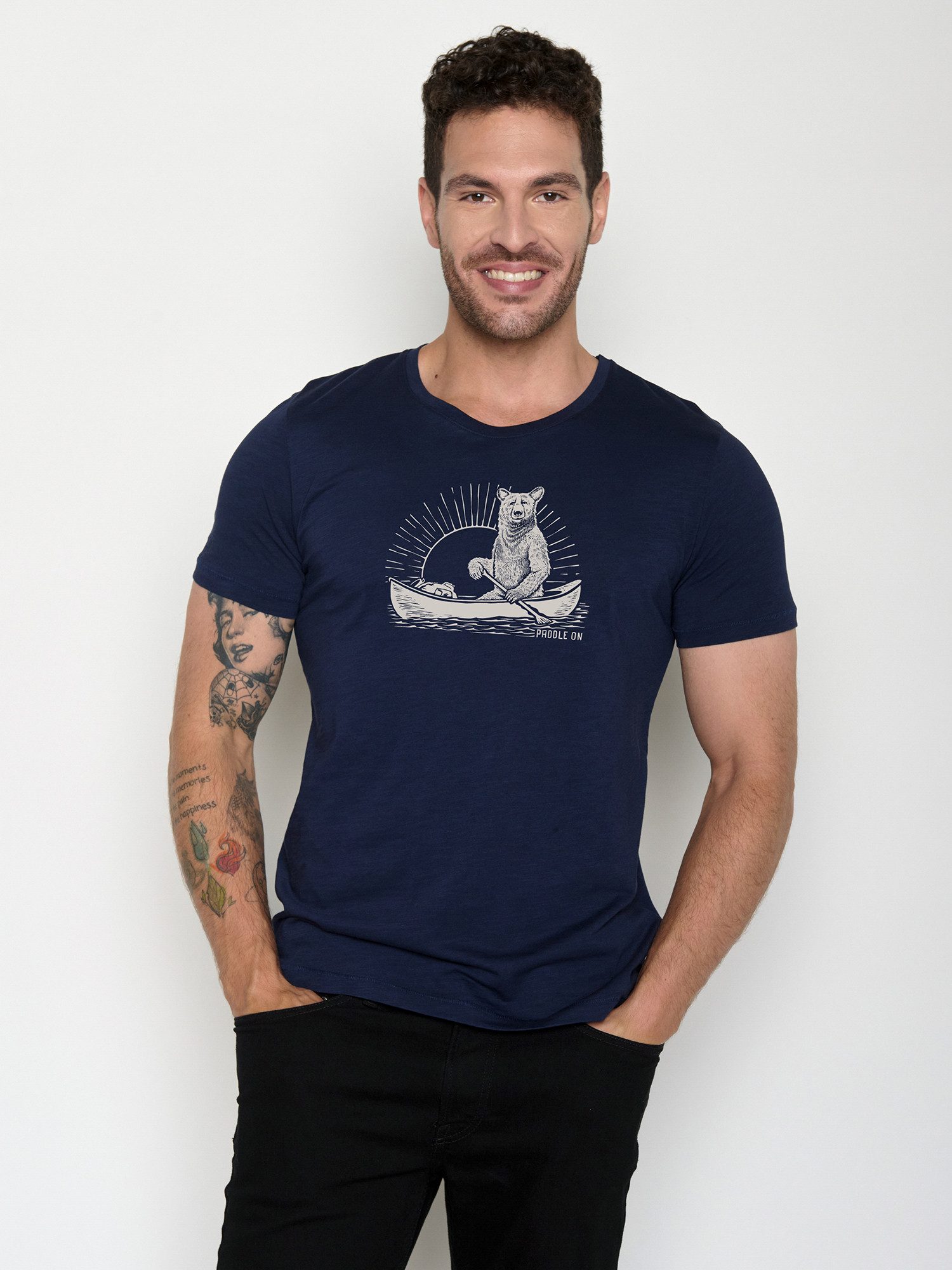 GreenBomb T-Shirt Spice Bear Canoe (1-tlg., 1) Rundhalsausschnitt, Bio-Baumwolle, GOTS Zertifiziert