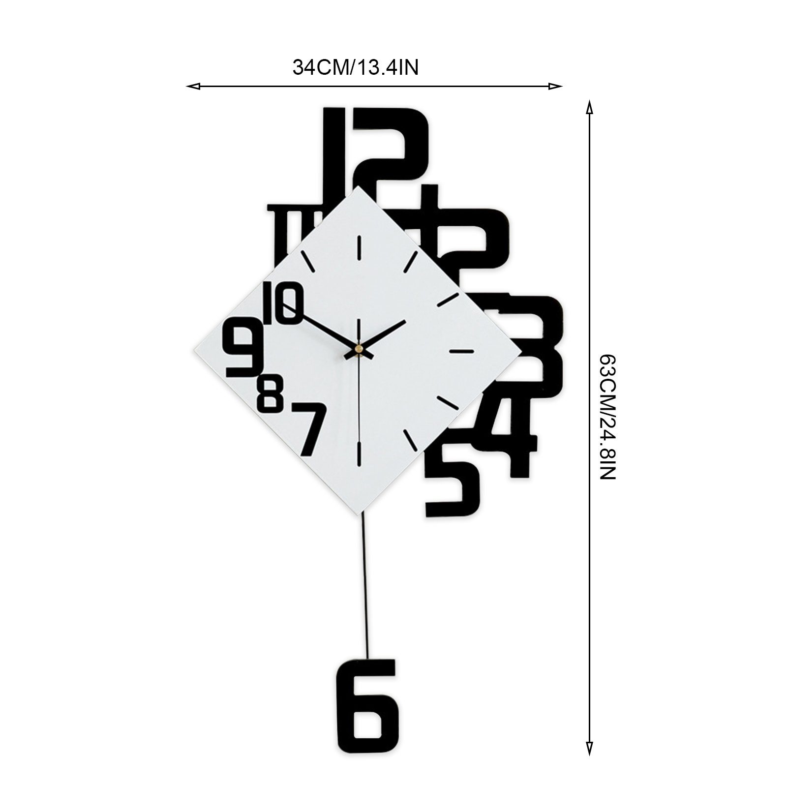 TWSOUL Pendelwanduhr Modische schlichte Wanduhr,Wohnzimmer-Wanduhr (Leiser günstig online kaufen