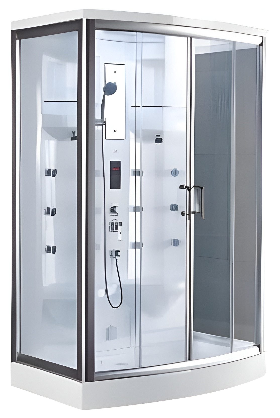 JVmoebel Dampfdusche Luxus Multifunktionsdusche aus Acryl mit Regendusche und Massagedüsen, BxT: 92x142 cm, 1-tlg., Made in Europe