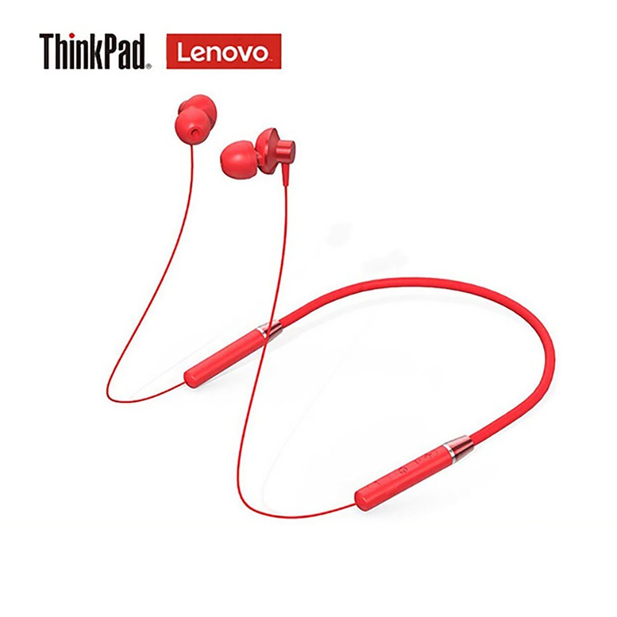 Lenovo HE05 mit Touch-Steuerung Bluetooth-Kopfhörer zu Rot) - Akkulaufzeit bis Mikrofon Stereo-Ohrhörer, Stunden, 5.0, 6 mit (Bluetooth