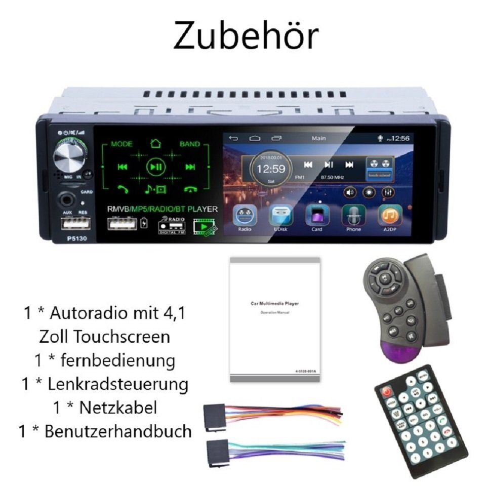 GABITECH 1 DIN 4.1 / Autoradio Zoll RDS) RDS, BT SD Player USB FM MP5, AM, FM AM (FM, / Video Autoradio Empfänger