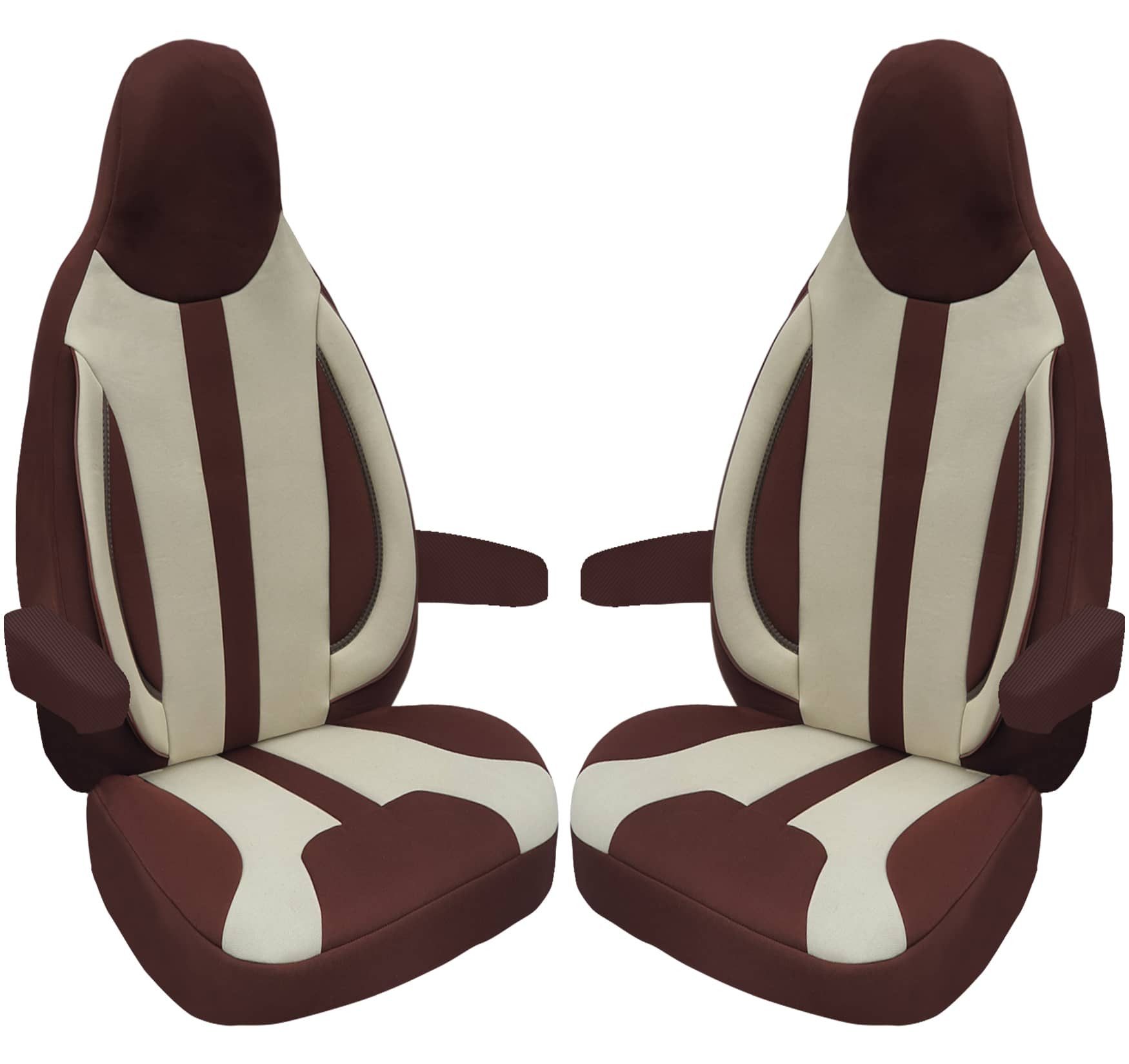 BREMER SITZBEZÜGE Autositzbezug für für Hobby Siesta Alkoven (WPL412), Set, 2-tlg., Schonbezüge Sitzbezüge Fahrer und Beifahrer, in Braun/Beige