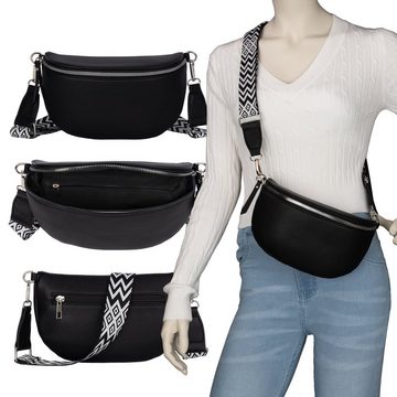 EAAKIE Gürteltasche Bauchtasche Umhängetasche Crossbody-Bag Hüfttasche Kunstleder Italy-De, als Schultertasche, CrossOver, Umhängetasche tragbar