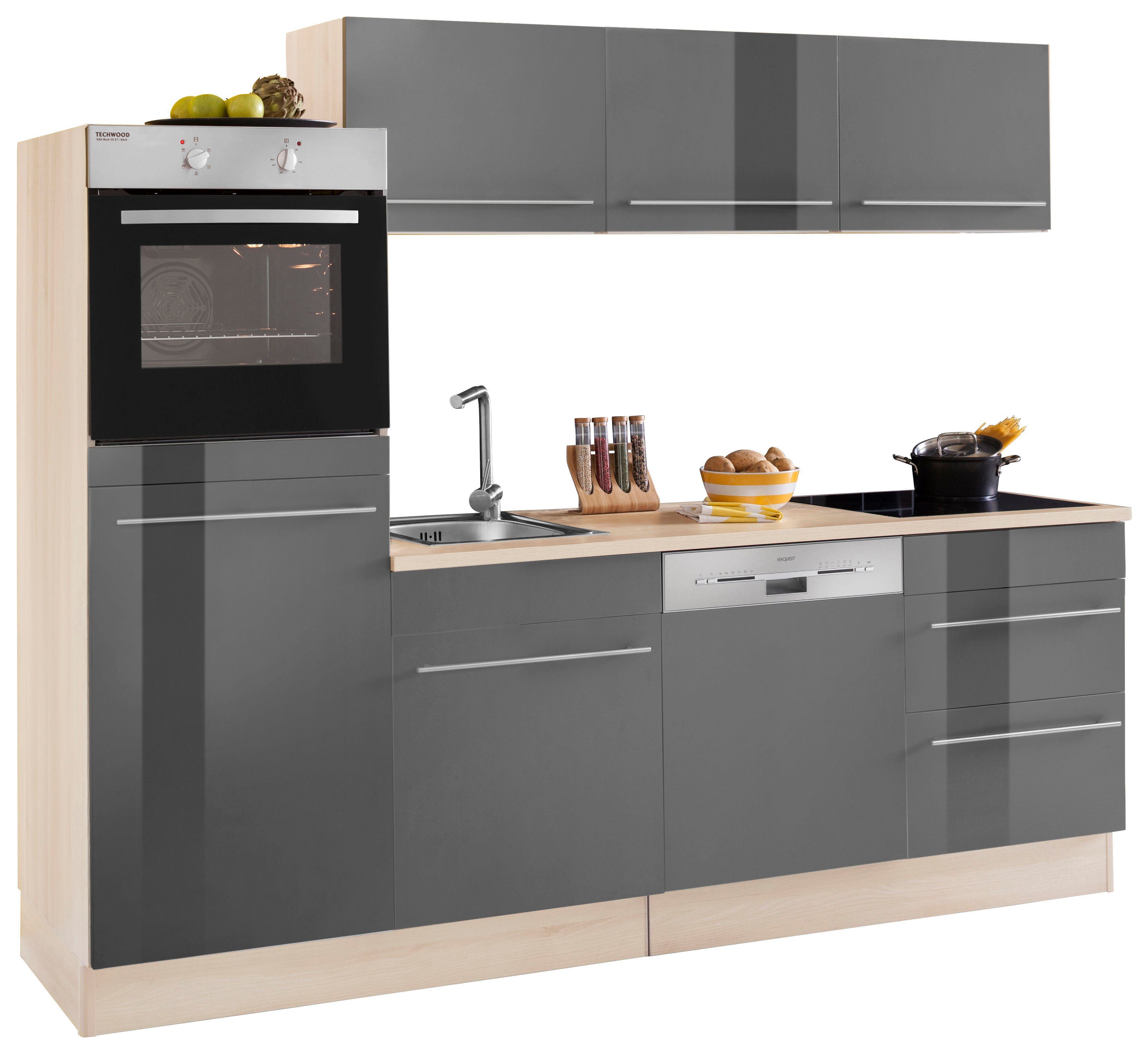 OPTIFIT Küchenzeile Bern, Breite 240 cm, ohne E-Geräte, Stärke der  Arbeitsplatte wählbar