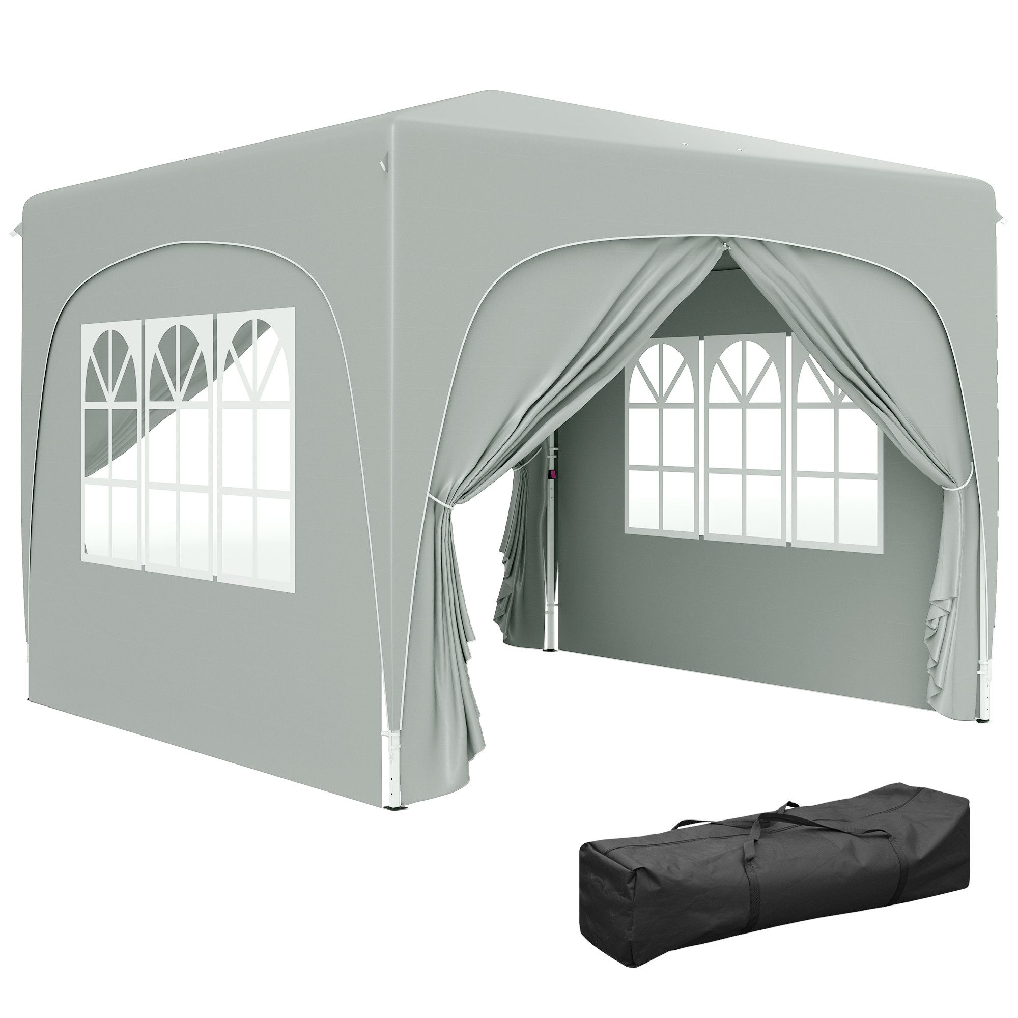 Outsunny Faltpavillon 3x3m, wasserabweisend stabil winterfest, günstig online kaufen