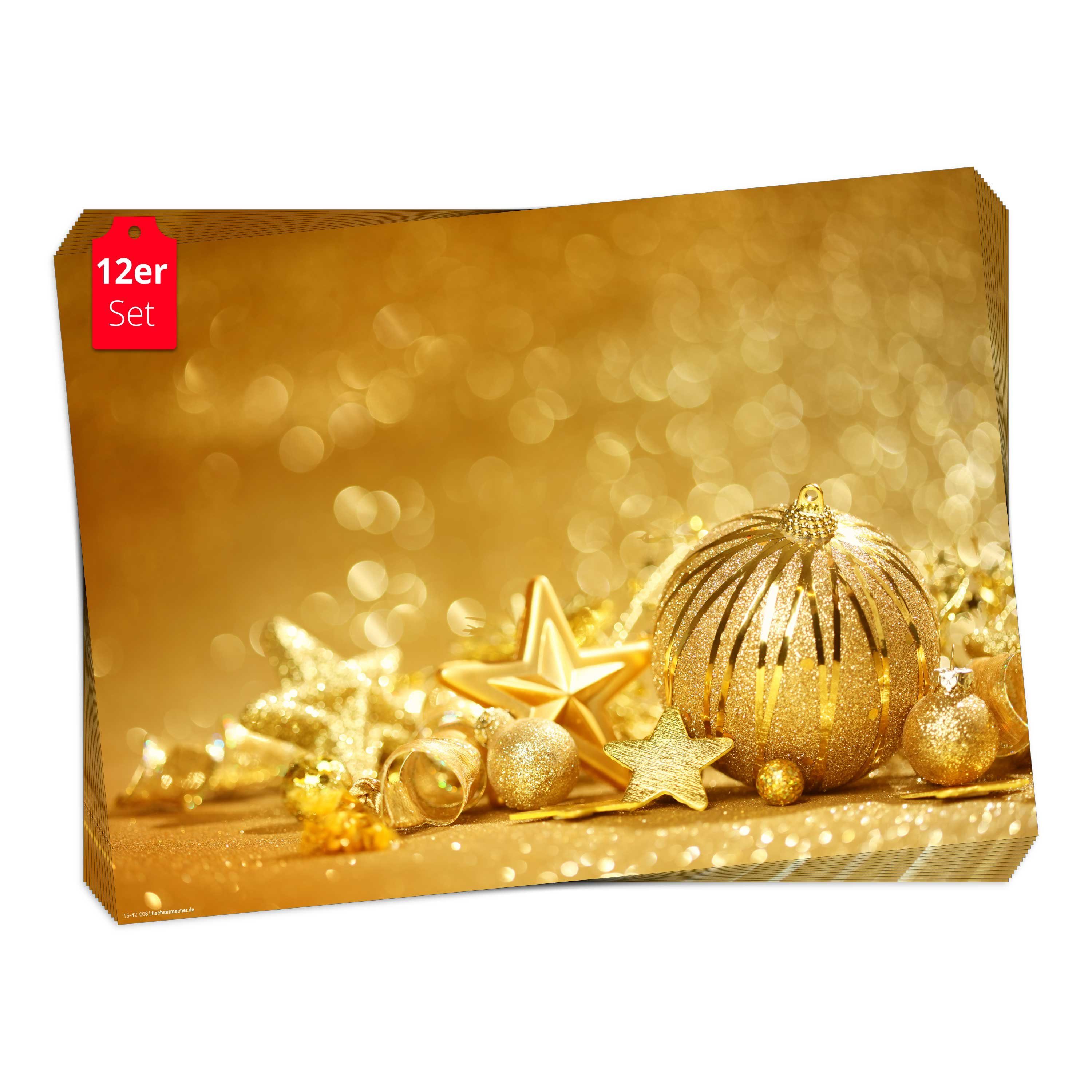 Tischsetmacher Platzset Tischsets I Platzsets - Weihnachten - Goldene Kugel günstig online kaufen