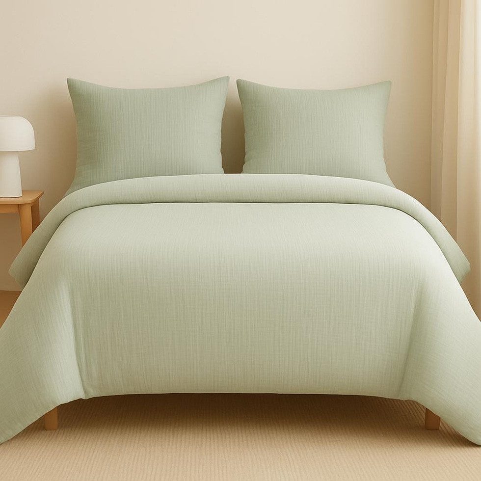 Sandiik Bettwäsche Musselin Bettwäsche in Salbeigrün, 100% Biobaumwolle günstig online kaufen