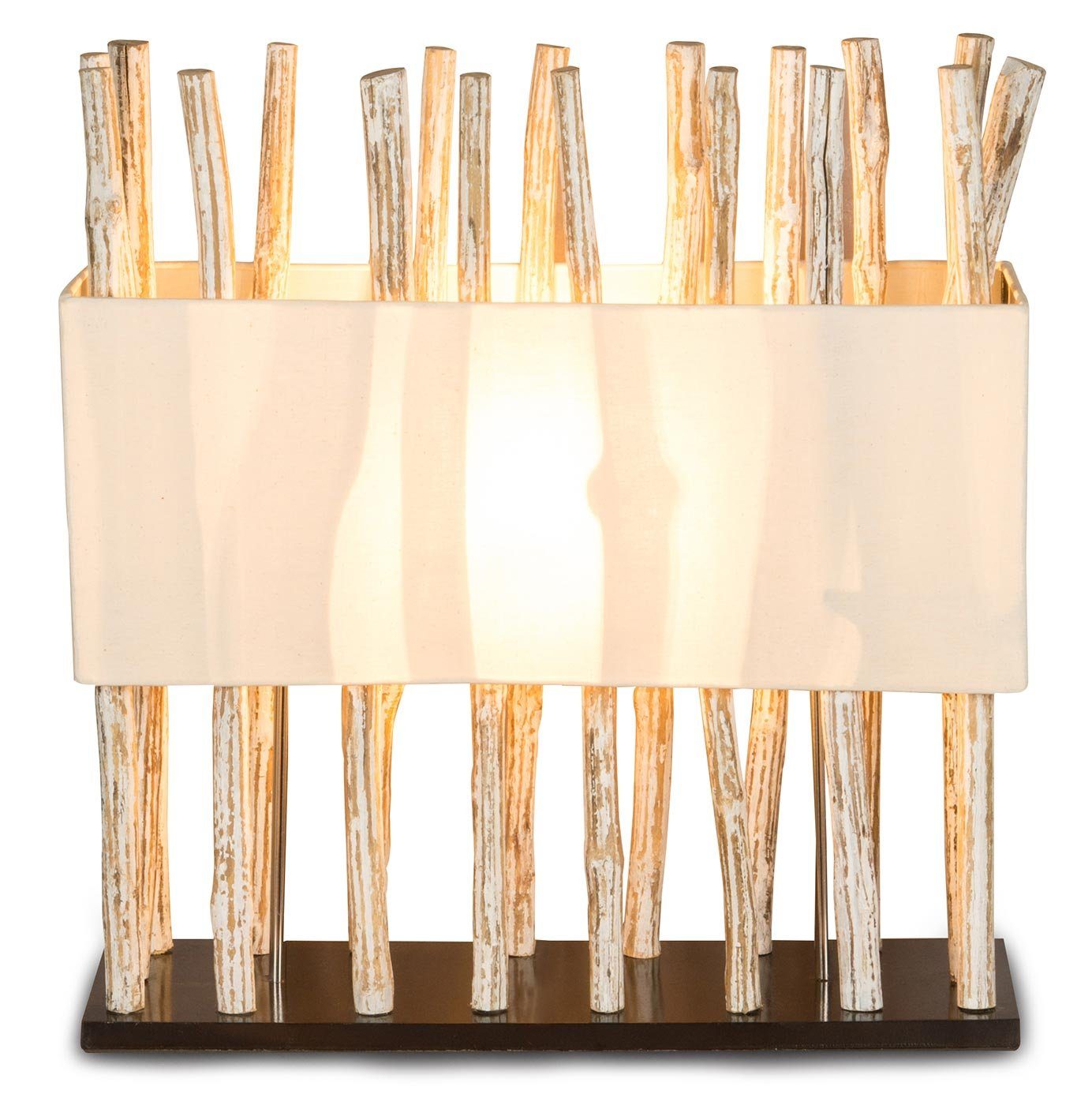 54cm Lampe Nachttischlampe, Tischleuchte Holz Tischlampe Levandeo® Treibholz Holzlampe aus