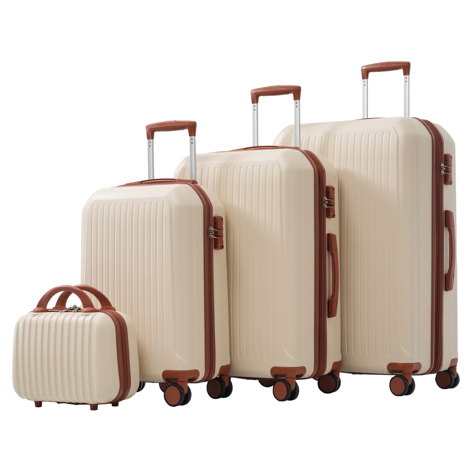 Sytifro Trolleyset Gepäckset S&M&L&XL mit 360°-Doppelrollen, TSA-Schloss-Design, (Hartschalen-Gepäckset(14 Zoll + 20 Zoll + 24 Zoll + 28 Zoll) Mit, Teleskopgriffen aus Metall, stilvoll und langlebig)