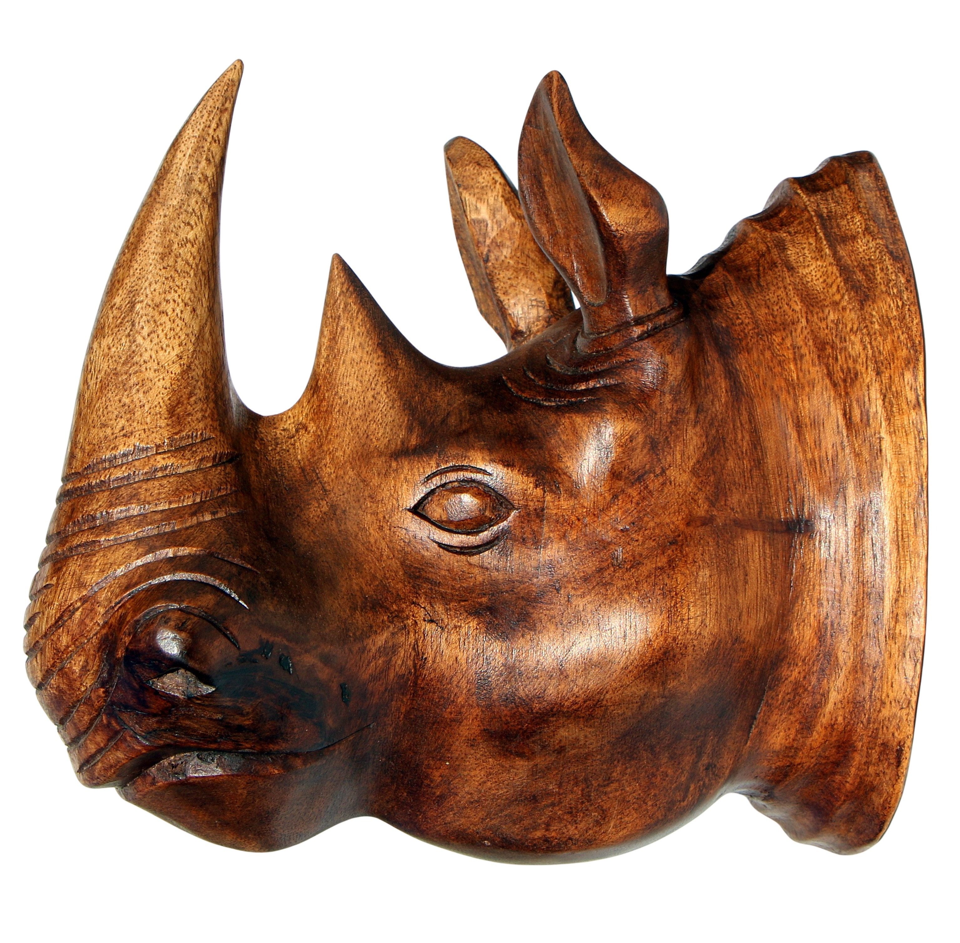 Wogeka Wanddekoobjekt Nashorn Kopf Holz Figur günstig online kaufen