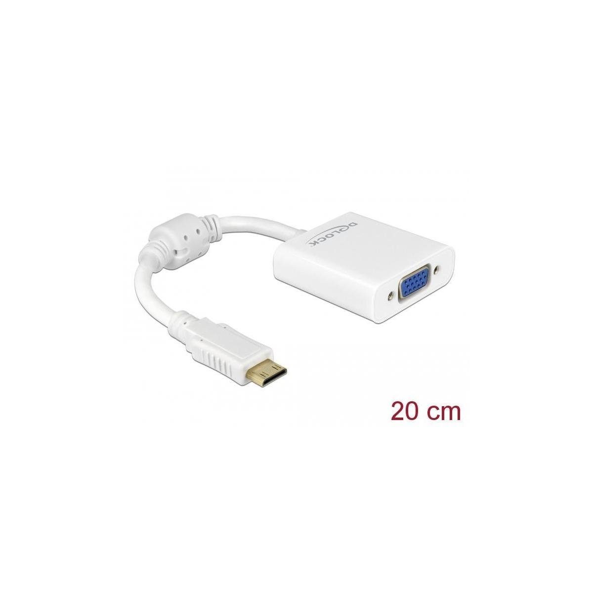Delock Adapter HDMI Mini-C Stecker > VGA Buchse weiß Computer-Kabel, HDMI Mini-C, HDMI