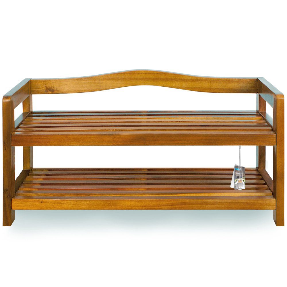 Casaria Schuhregal, mit 2 Ebenen 75x26x42cm FSC®-Zertifiziert Akazien Holz günstig online kaufen
