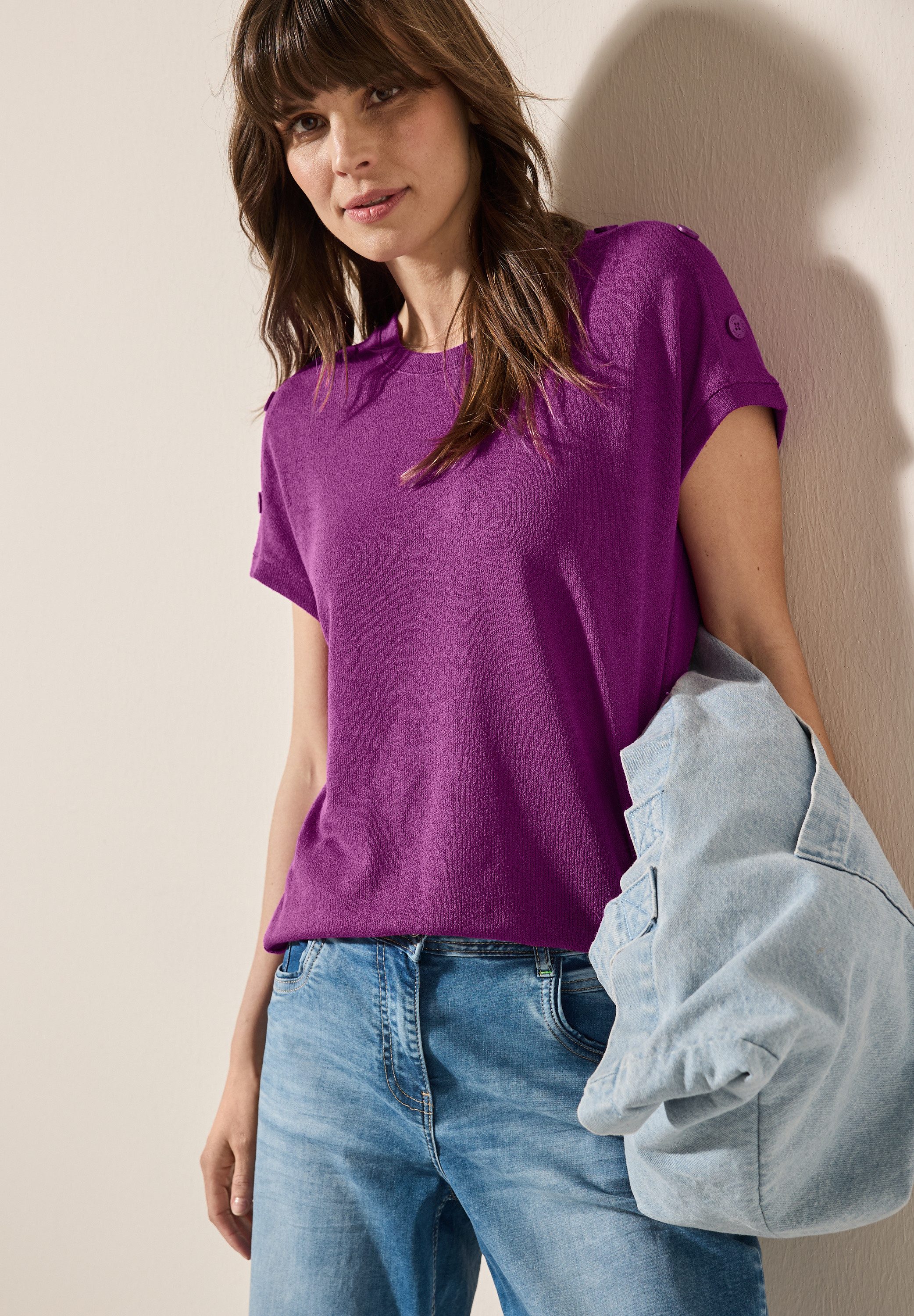 Cecil T-Shirt, aus softem Materialmix günstig online kaufen