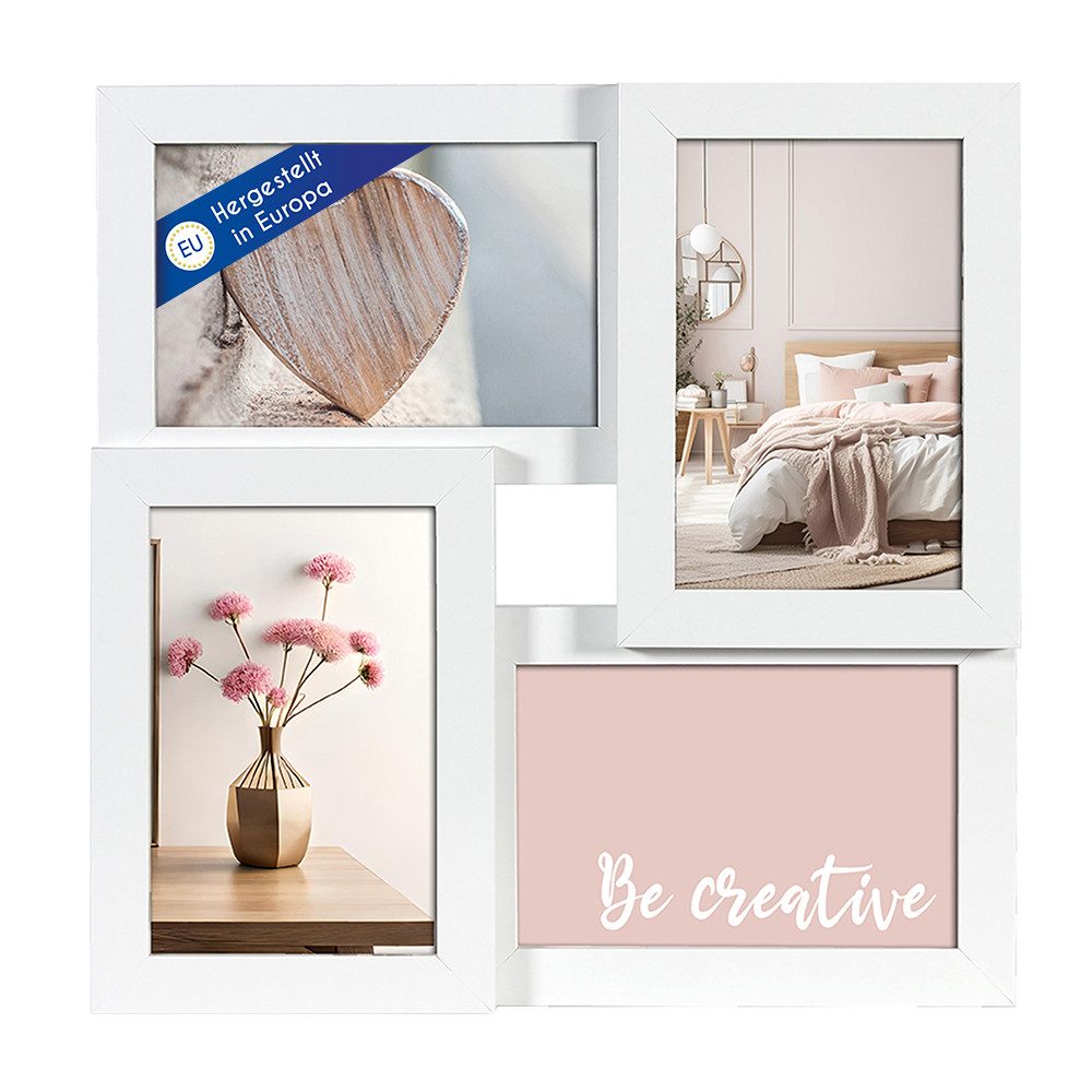Bilderrahmen Collage aus FSC® Holz mit Glasscheiben