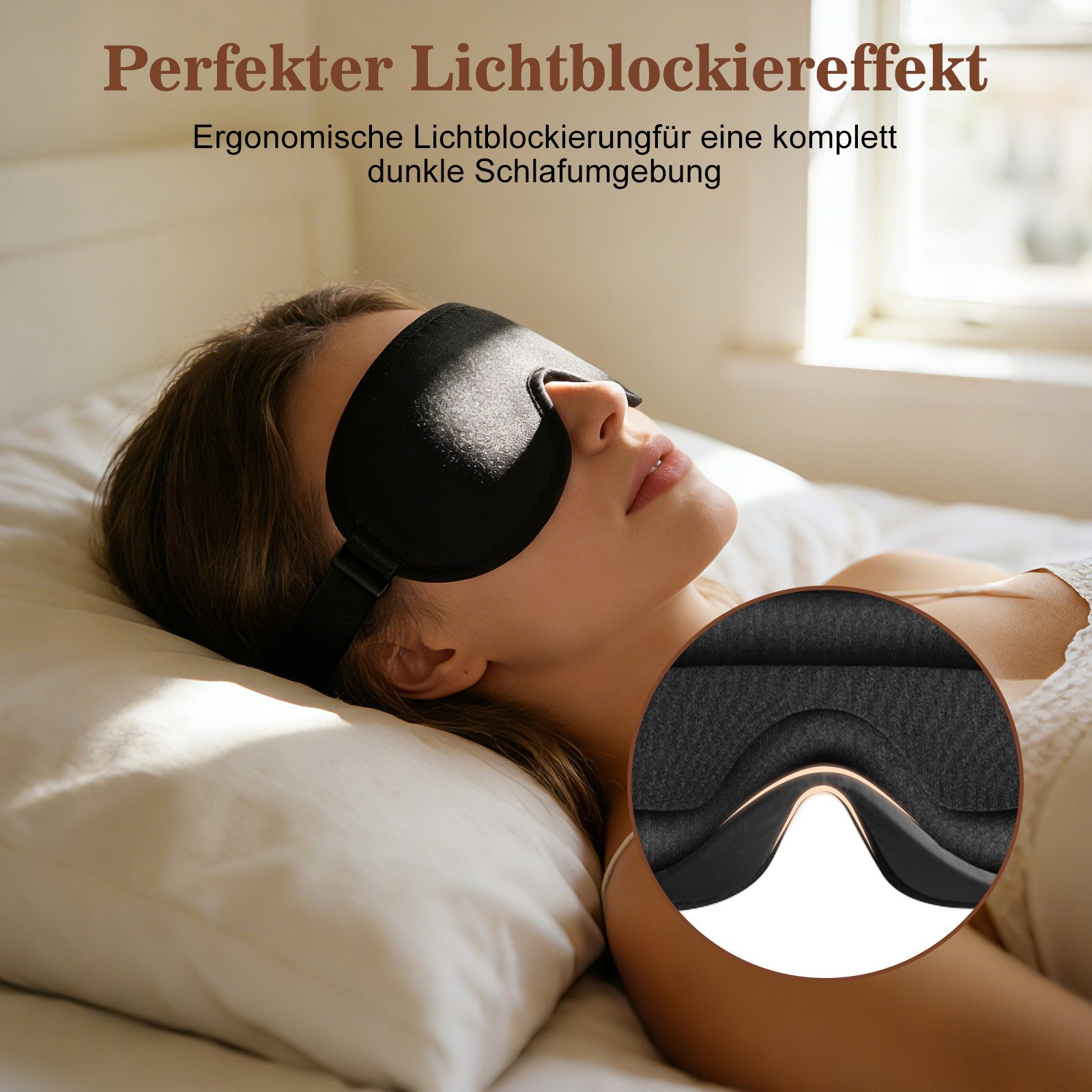 inschimmer Schlafmaske 3D Schlafmaske Augenmaske Atmungsaktiv für Reisen Nickerchen Unisex