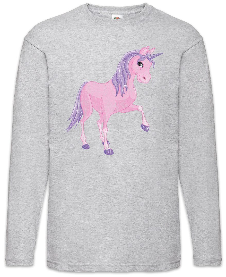 Langarmshirt Pink Unicorn Langarm T-Shirt Einhorn Einhörner Toon Cartoon Comic Look