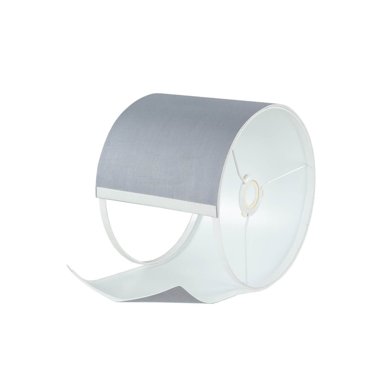 Licht-Erlebnisse Lampenschirm BASIC, Mit Klettverschluss Adapter für E14 E27 Ø 25 cm Grau Stoff