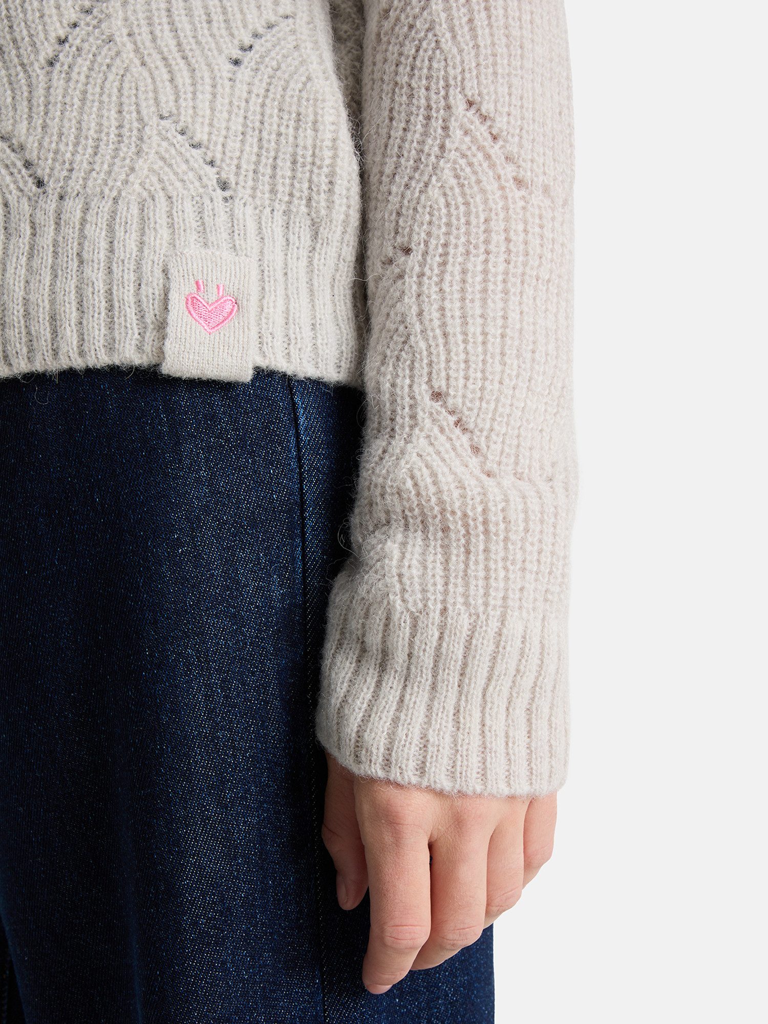 Lieblingsstück Strickpullover SölveL mit dezentem Lochmuster, V-Neck