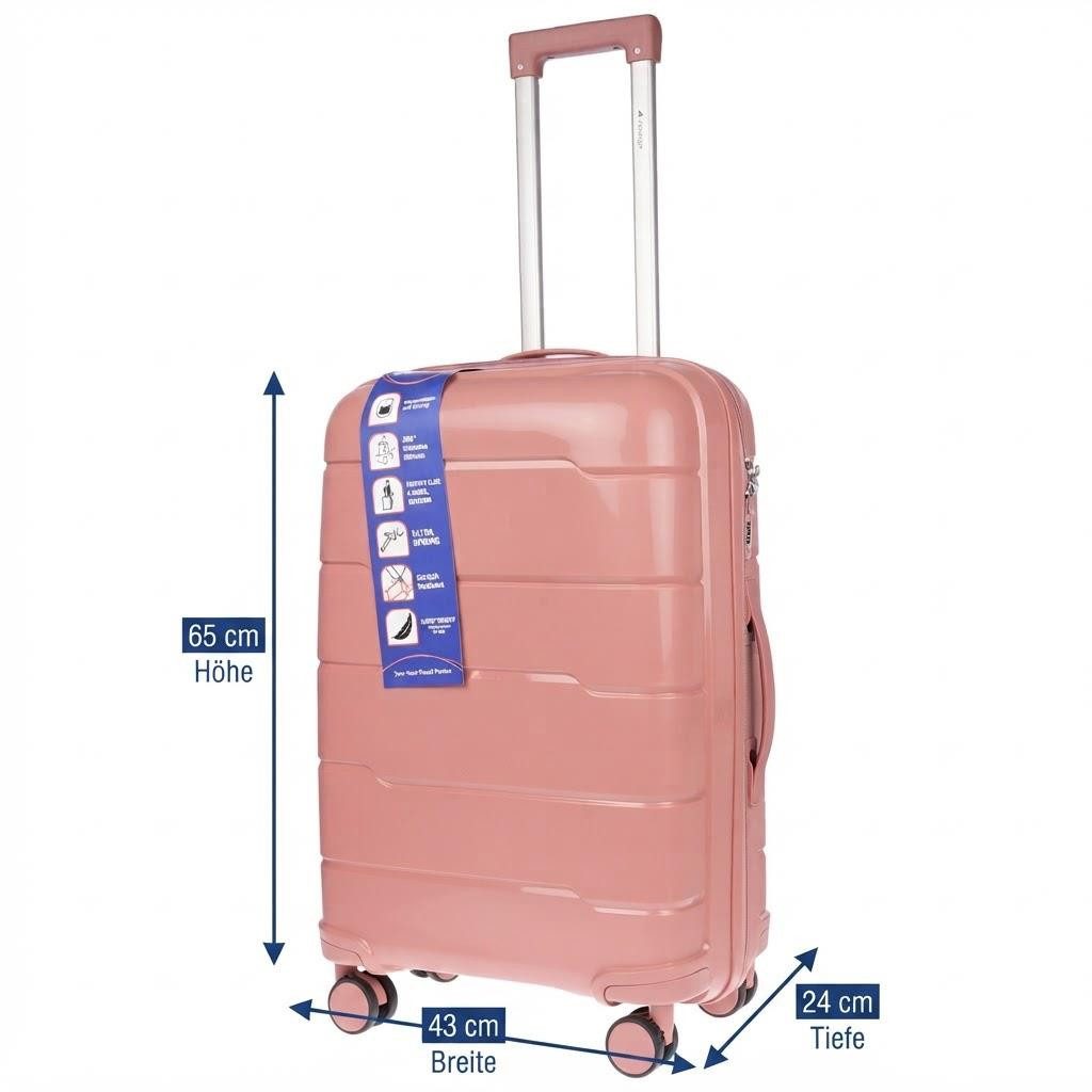 Christian Wippermann Business-Trolley L Großer Koffer für Herren Damen Hartschalenkoffer, 4 Rollen, mit TSA-Schloss