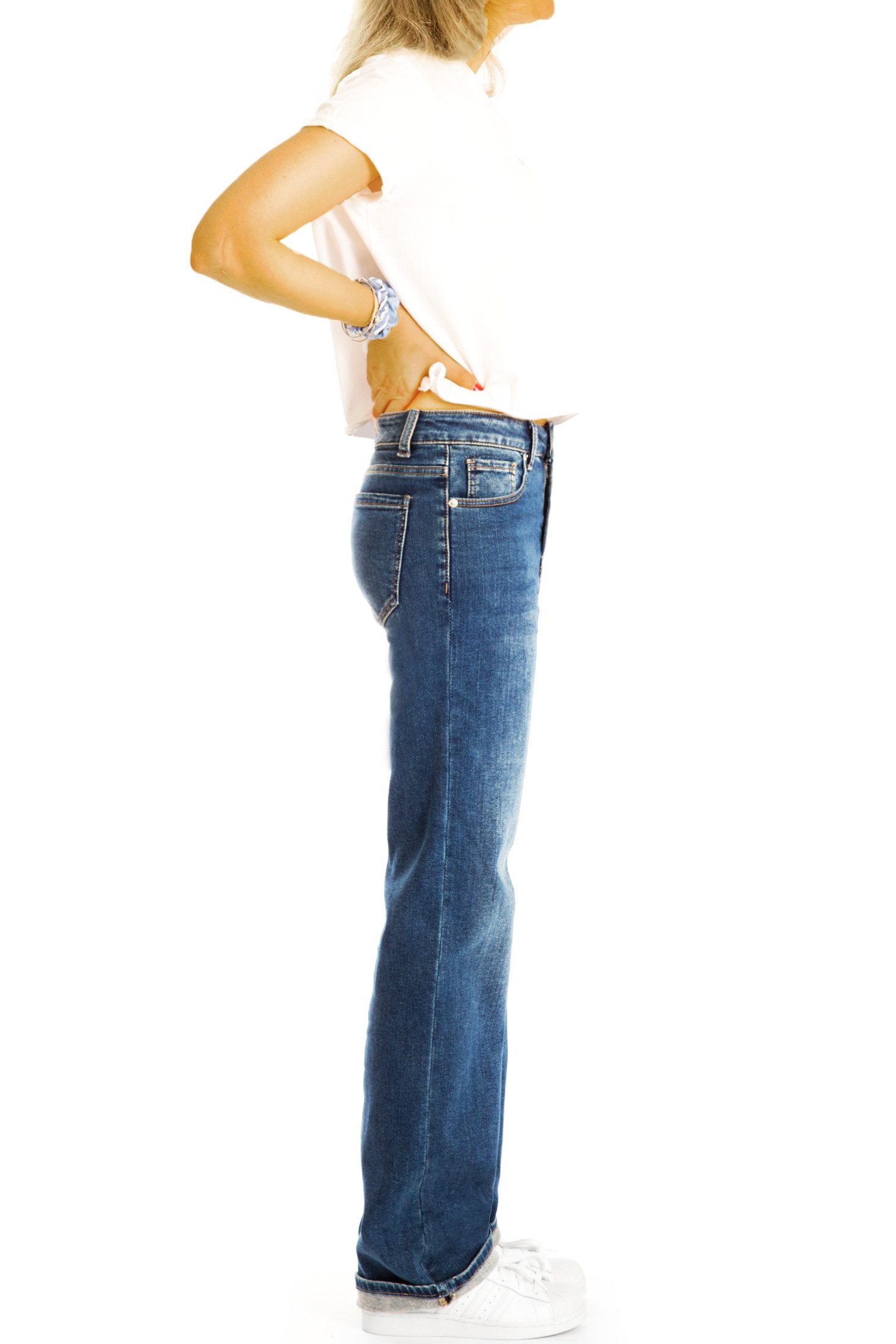 be styled Gerade Jeans Relaxed Loose Fit Jeans medium waist gerade Hose - Damen - j35L-1 mit Stretch-Anteil