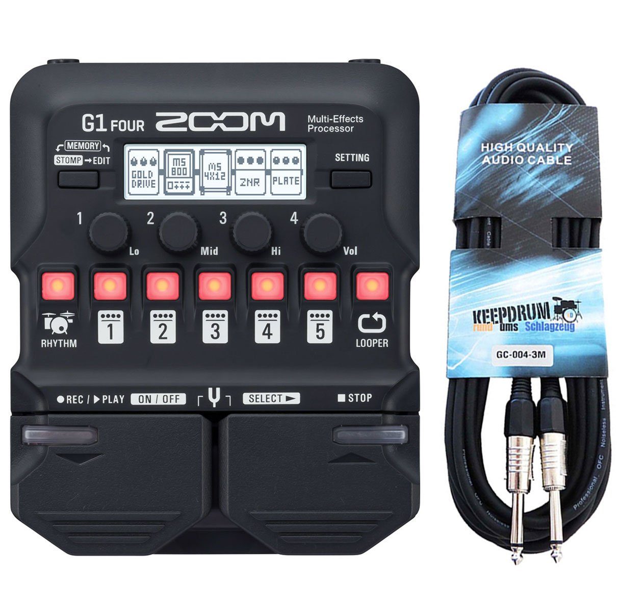 Zoom Audio Gitarre »Zoom G1 FOUR Multi-Effektgerät + Klinkenkabel« online  kaufen | OTTO